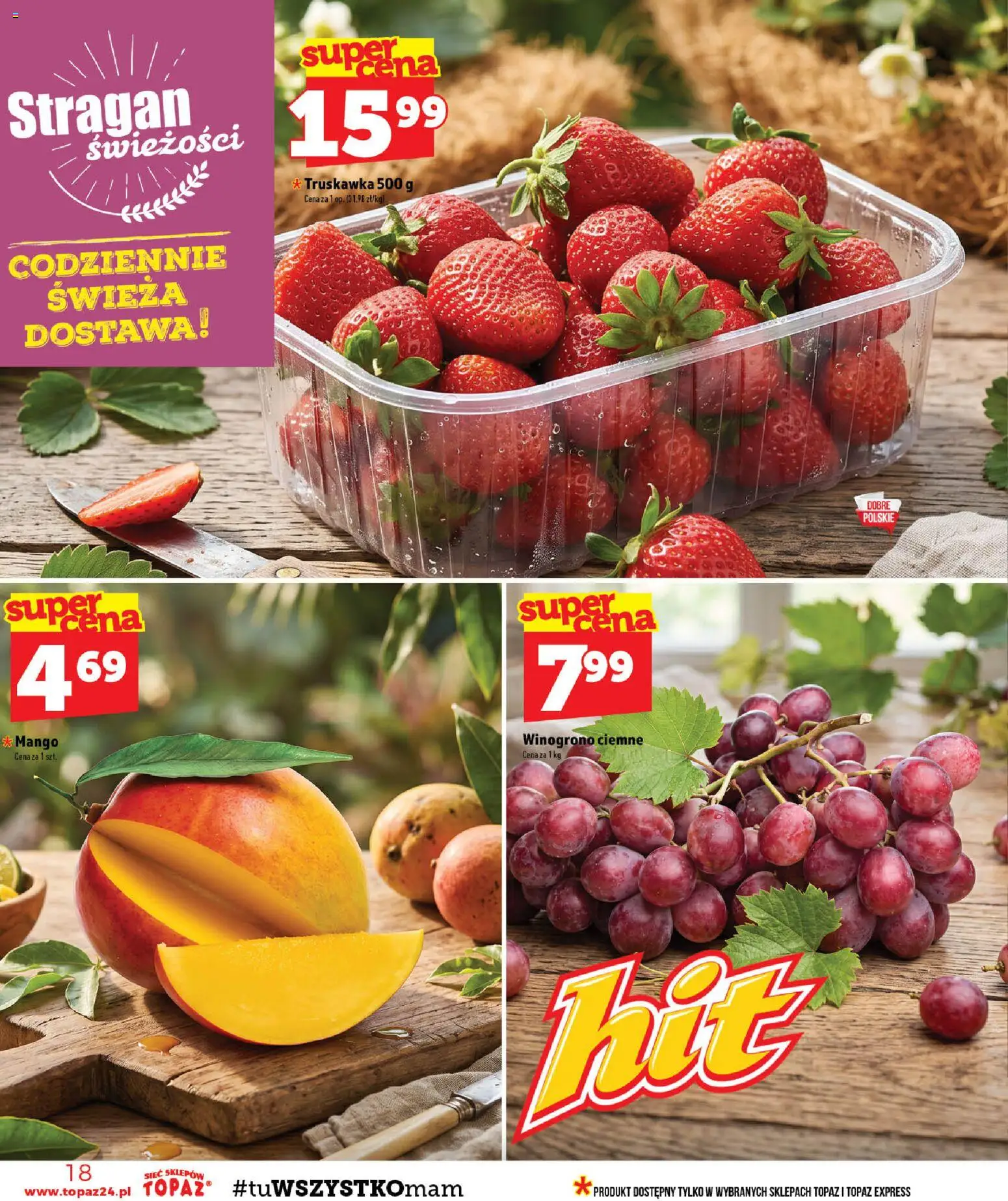 Topaz gazetka od 03.09.2026 | Strona: 18 | Produkty: Mango, Winogrono