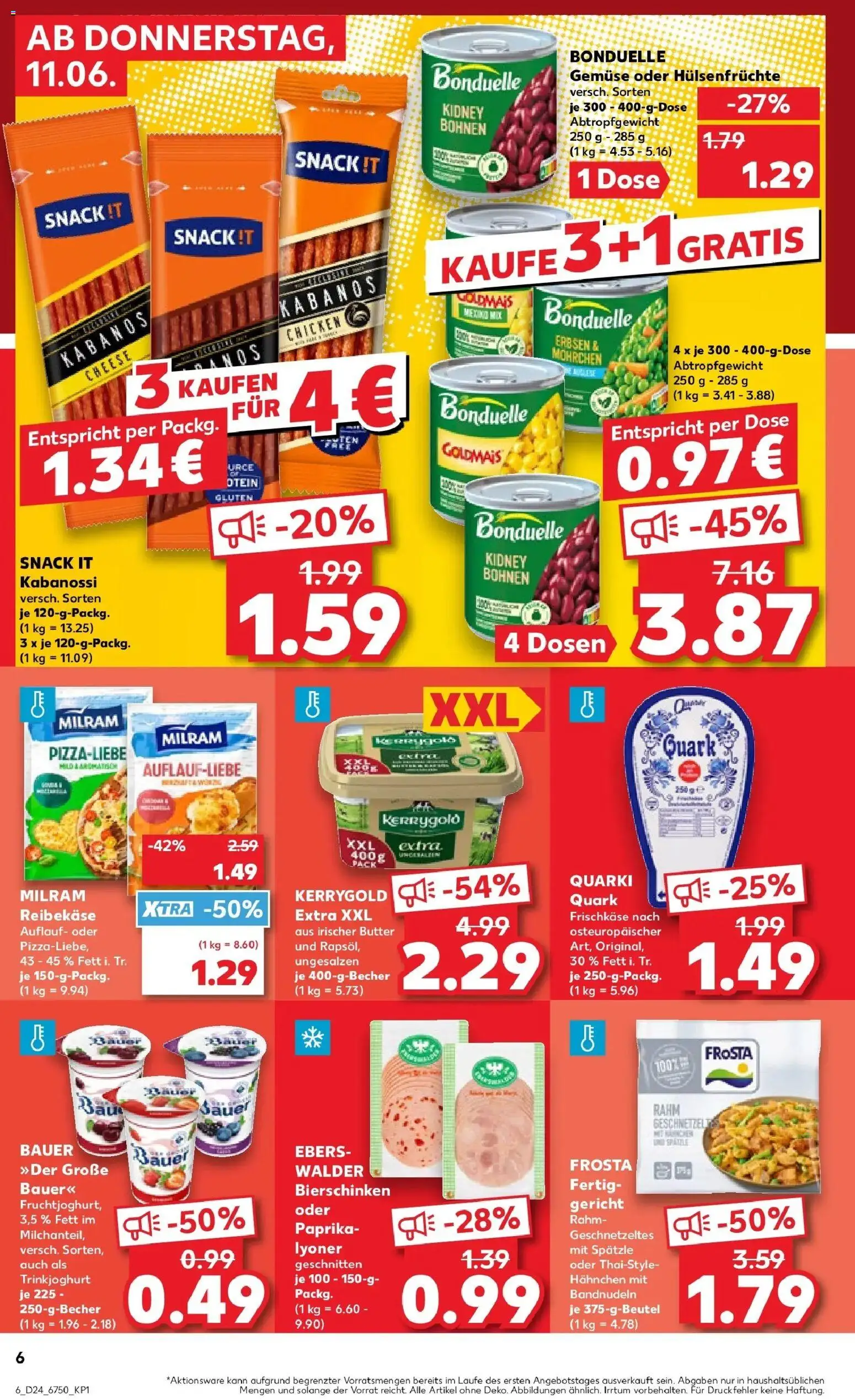 Kaufland Prospekt Berlin – gültig ab 08.06.2026 | Seite: 15 | Produkte: Quark, Frosta, Gemüse, Erbsen