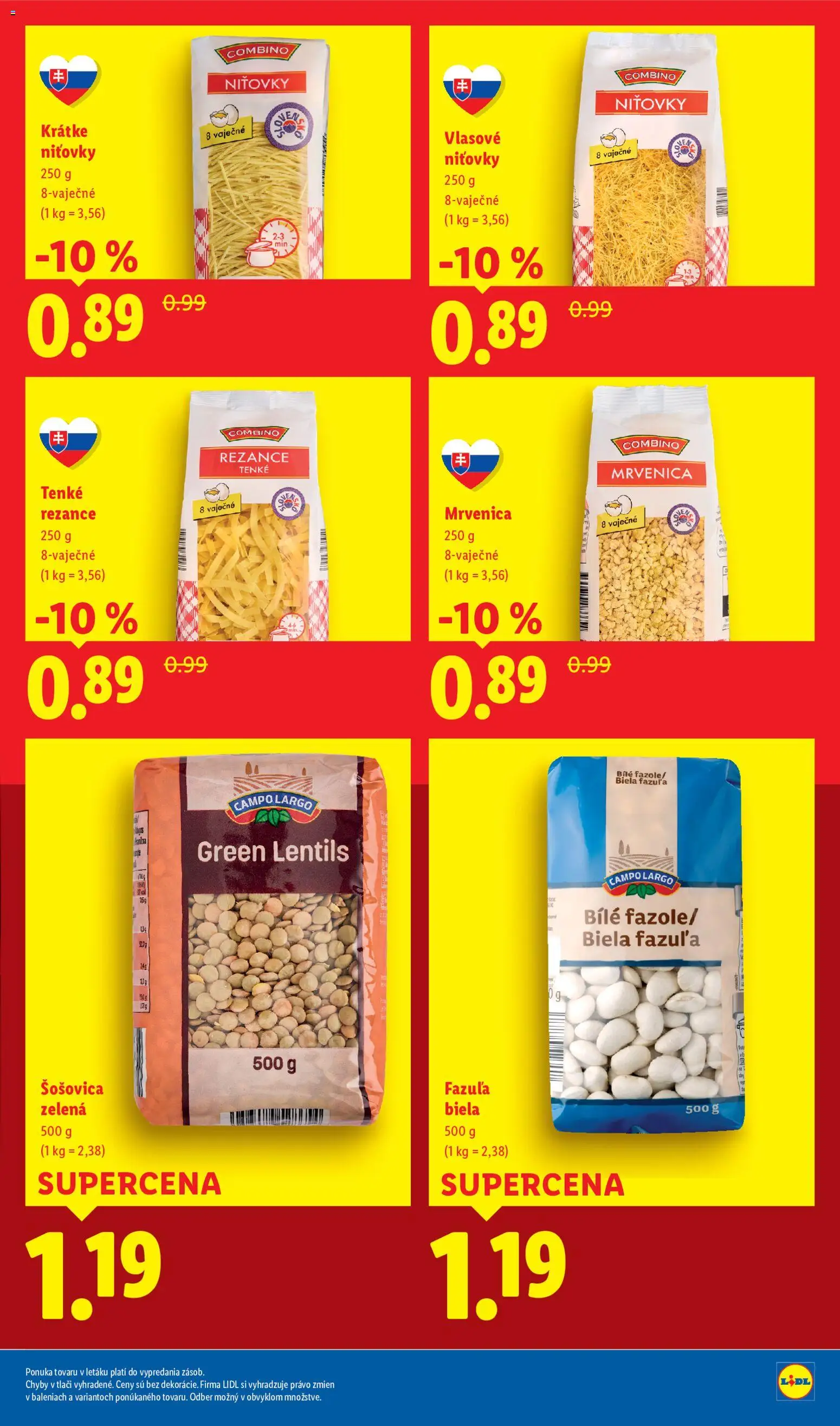 Nové Lidl akcie – leták je platný od 02.02.2026 | Strana: 15 | Produkty: Fazuľa, Šošovica, Rezance