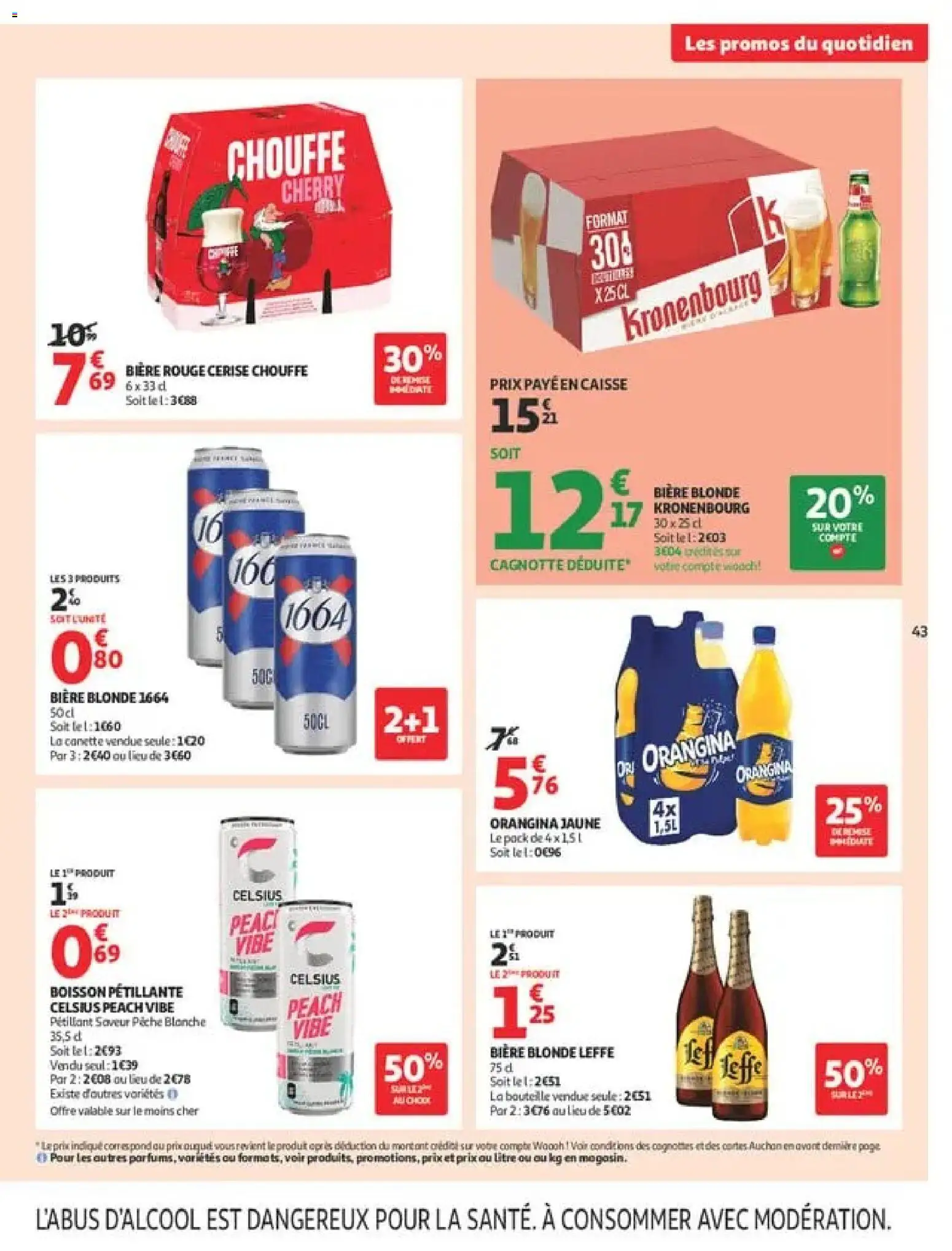 {H1} | Page: 43 | Produits: Leffe, Soda, Pêche, Bouteille