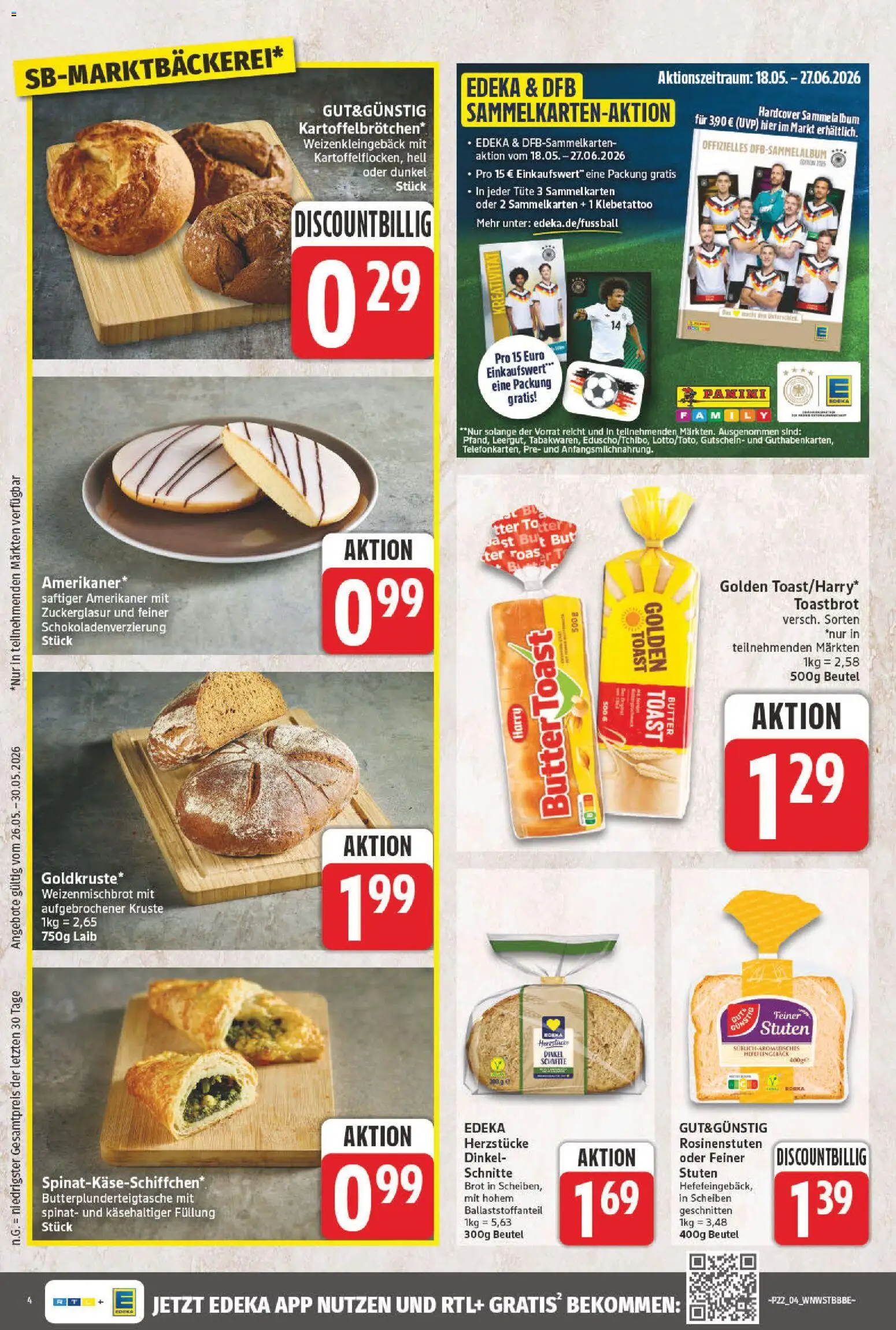 NP Discount Prospekt – gültig ab 26.05.2026 | Seite: 4 | Produkte: Butter, Toast, Toastbrot, Brot