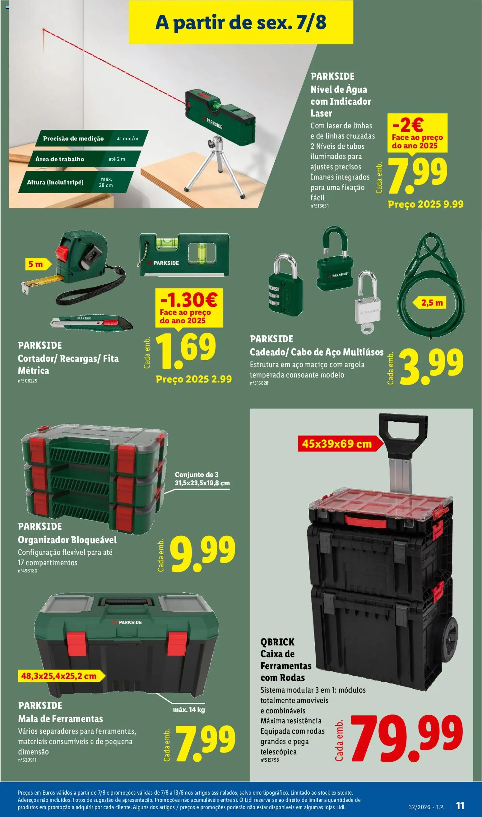 Lidl Novidades │ válido de 03/08/2026 | Página: 11 | Produtos: Cabo, Ferramentas, Caixa, Organizador