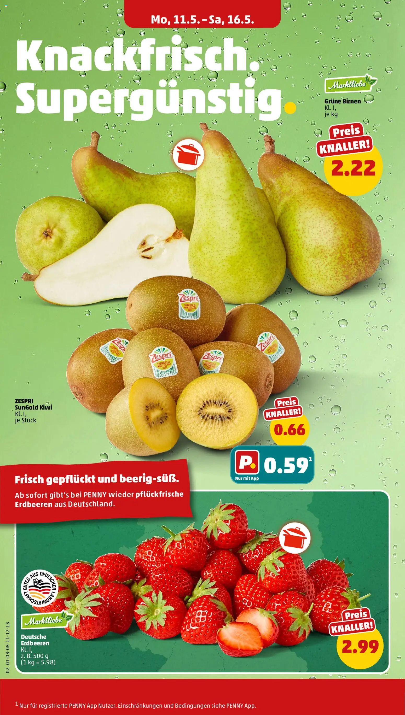 Penny Prospekt 	 – gültig ab 11.05.2026 | Seite: 2 | Produkte: Erdbeeren, Kiwi