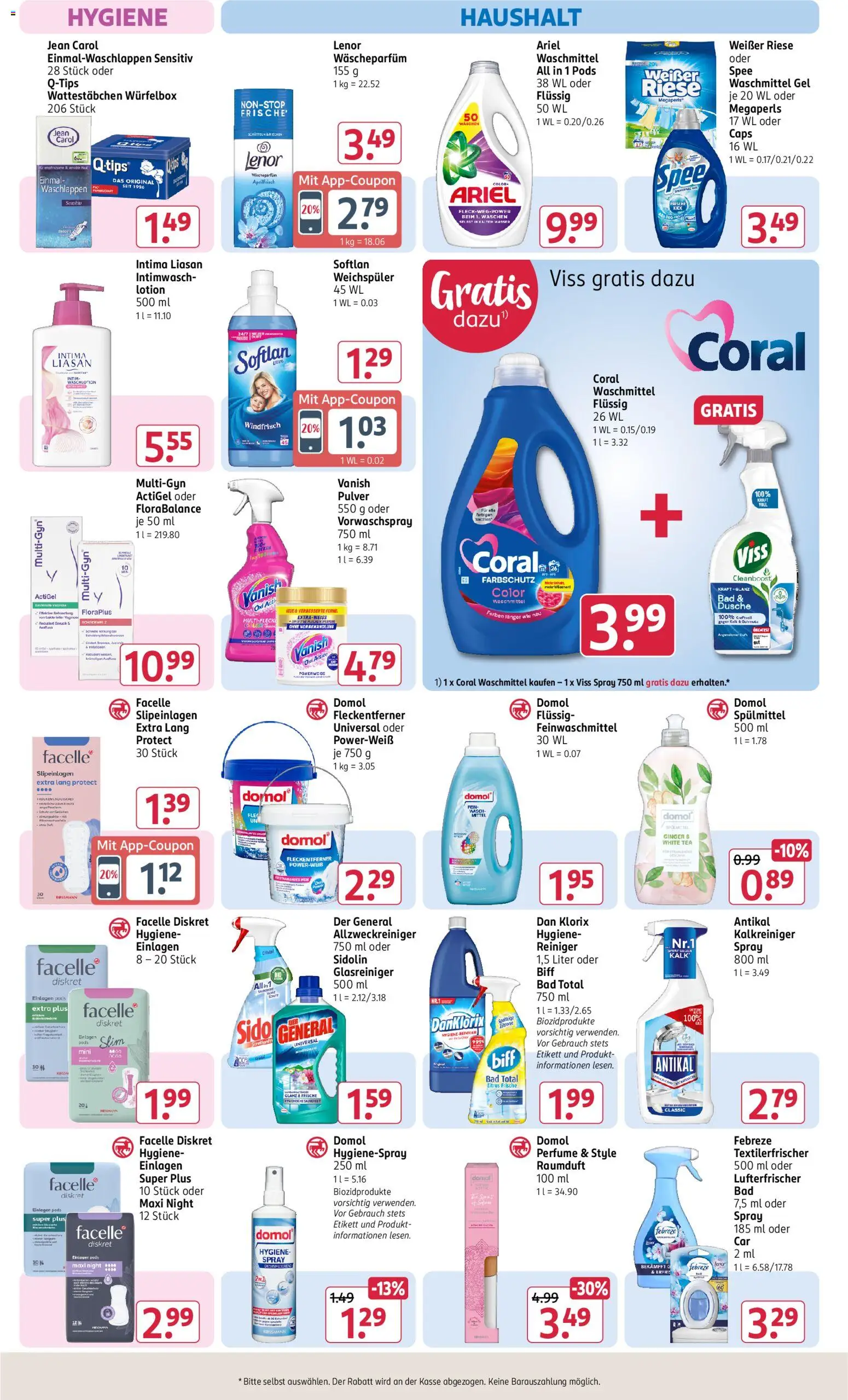 Rossmann Angebotsprospekt – gültig ab 29.06.2026 | Seite: 16 | Produkte: Lenor, Coral, Bad, Wasser