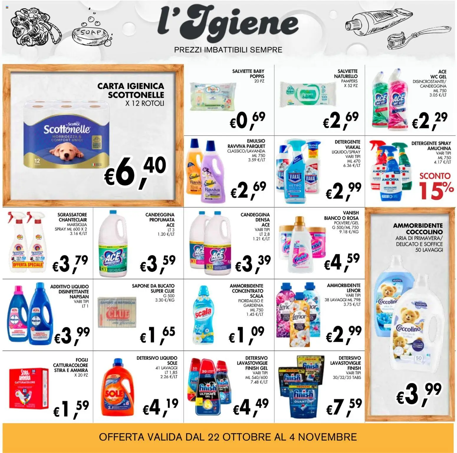 Volantino Coal del 22/10/2026 | Pagina: 24 | Prodotti: Ammorbidente, Candeggina, Scala, WC