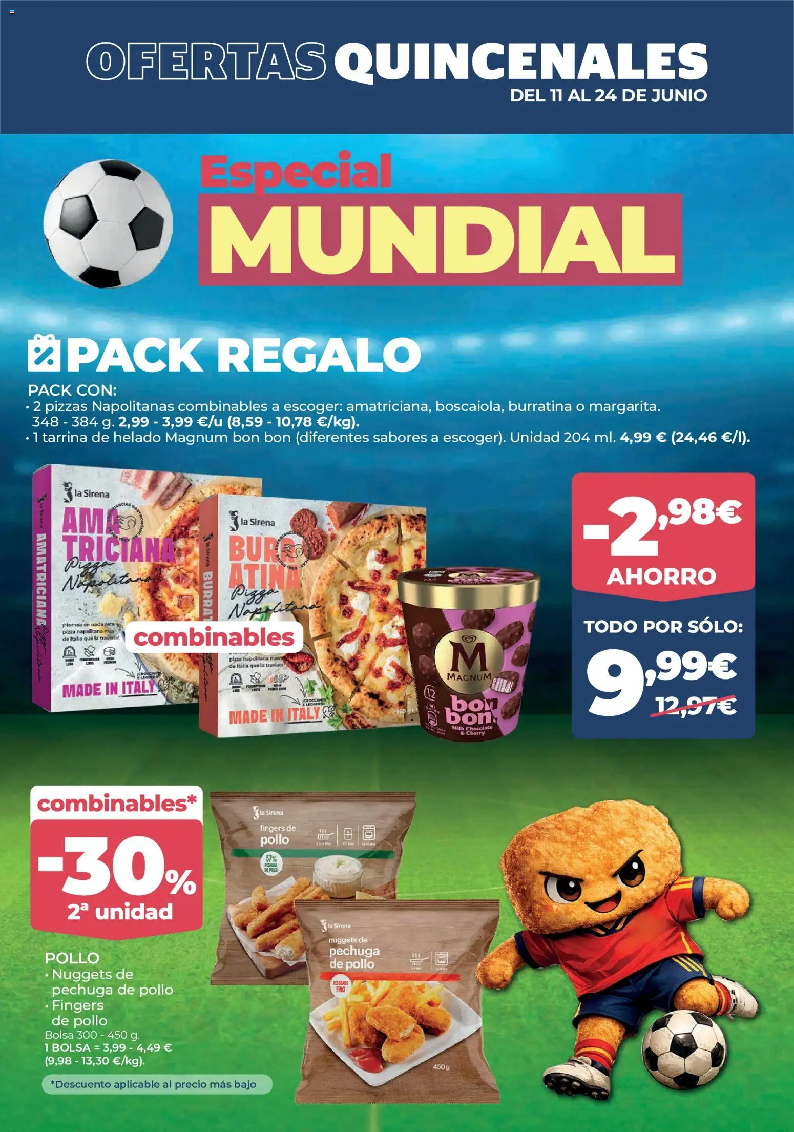 La Sirena folleto │ válido desde el 11.06.2026 | Página: 4 | Productos: Chocolate, Pizza, Helado, Nuggets