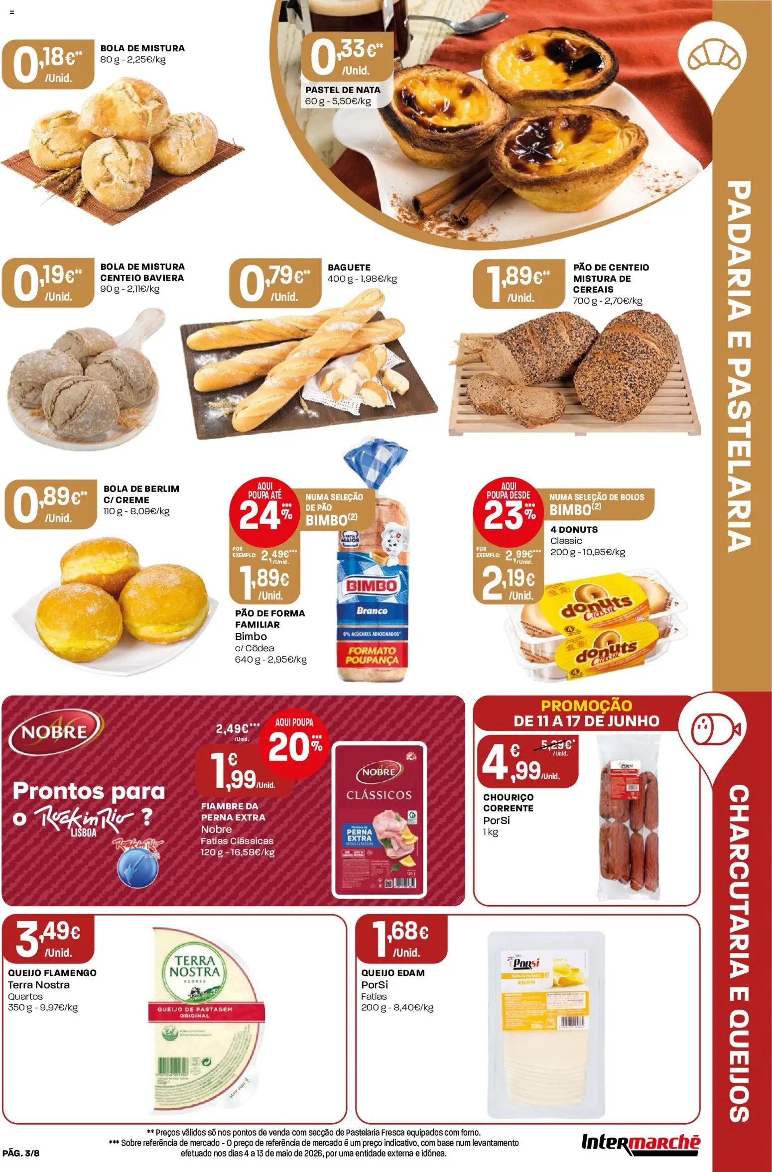 Intermarché Folheto Mini │ válido de 11.06.2026 | Página: 3 | Produtos: Pão de forma, Padaria, Centeio, Nata