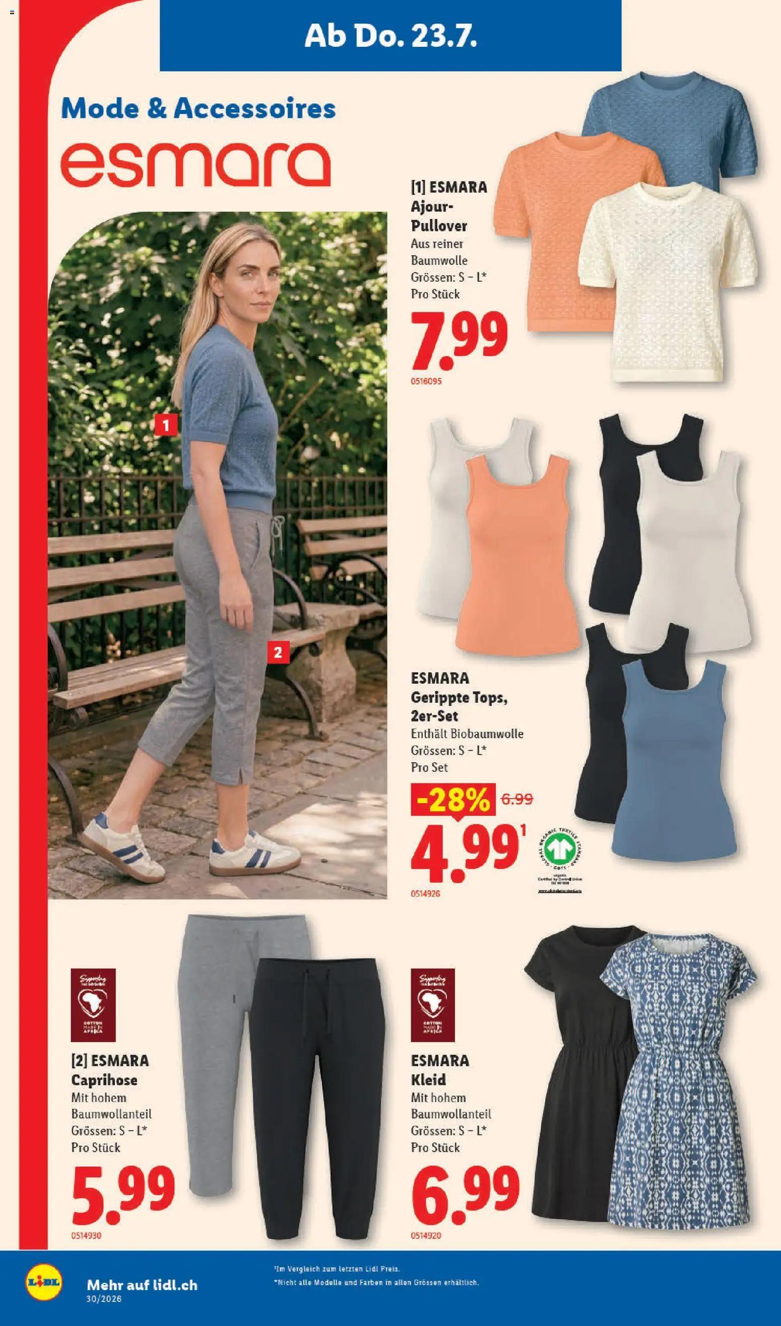 Lidl aktionen – gültig ab 23.07.2026 | Seite: 16 | Produkte: Pullover, Kleid, Caprihose