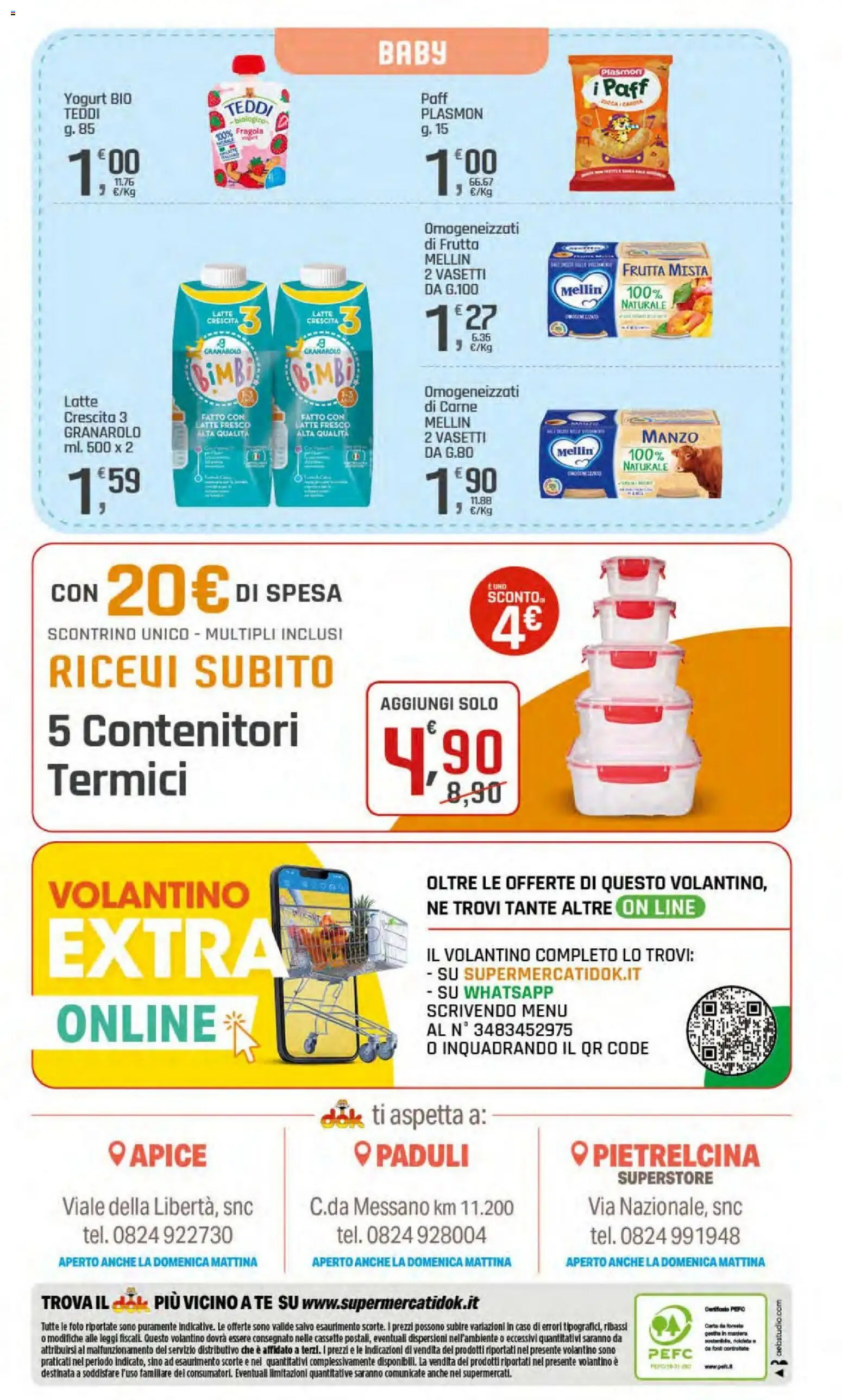 Volantino DOK del 23/07/2026 | Pagina: 24 | Prodotti: Yogurt, Manzo, Frutta, Latte