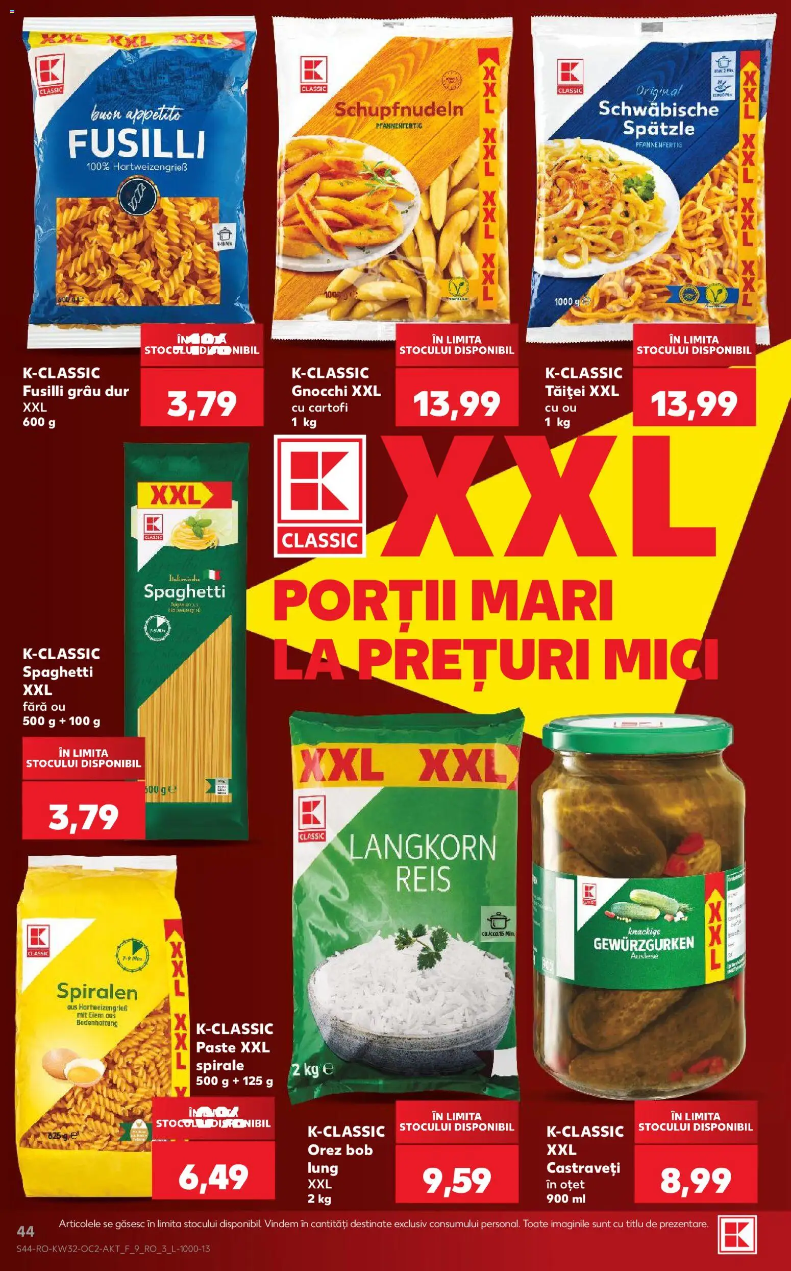 Noul catalog Kaufland – valabil de la 05.08.2026 | Pagină: 44 | Produse: Mici, Oțet, Orez, Castraveți