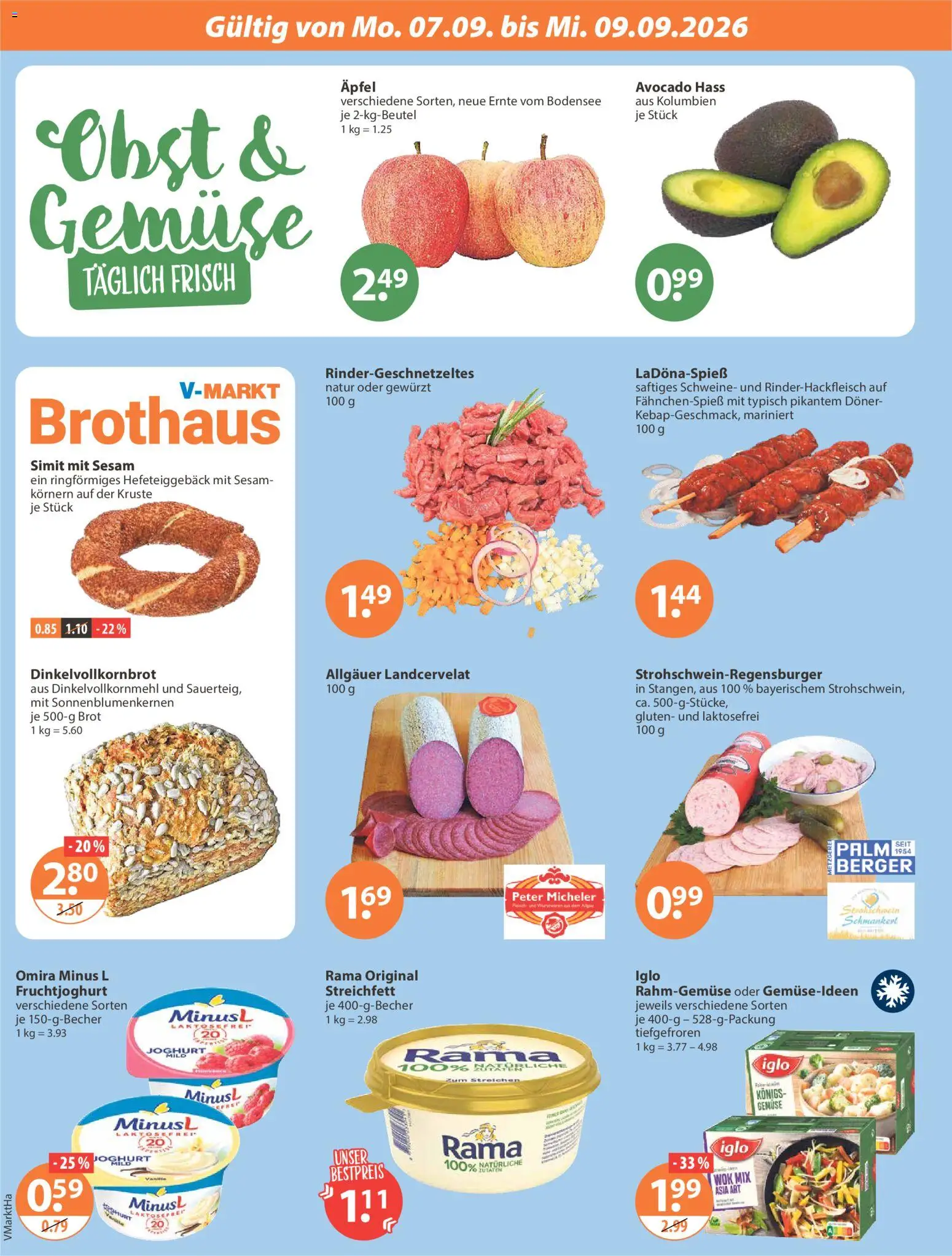 V-Markt Angebote – gültig ab 03.09.2026 | Seite: 24 | Produkte: Iglo, Gemüse, Brot, Wok