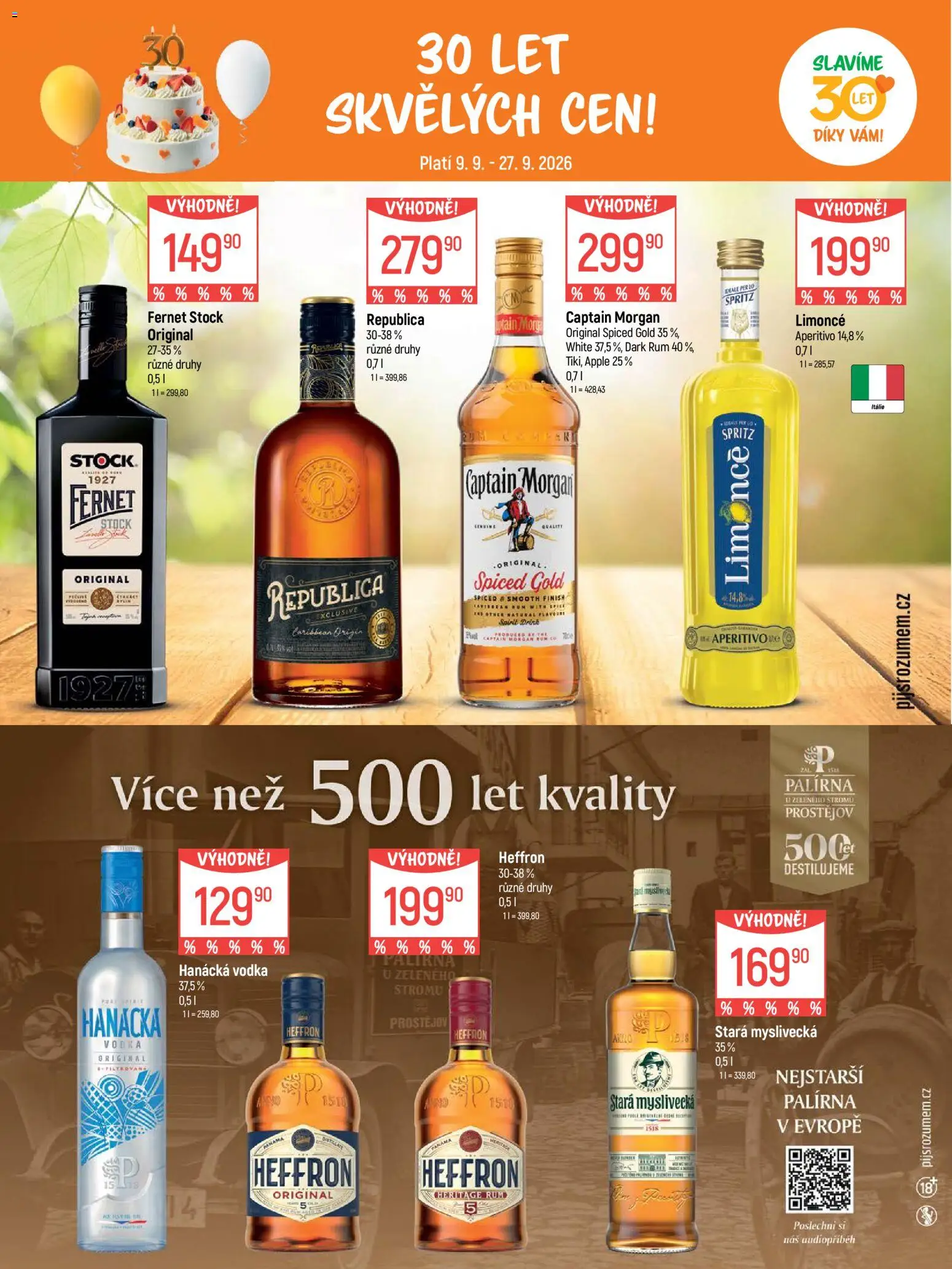 Globus leták - Pomáháme 30 let od 09.09.2026 | Strana: 17 | Produkty: Finish, Morgan, Stará myslivecká, Republica