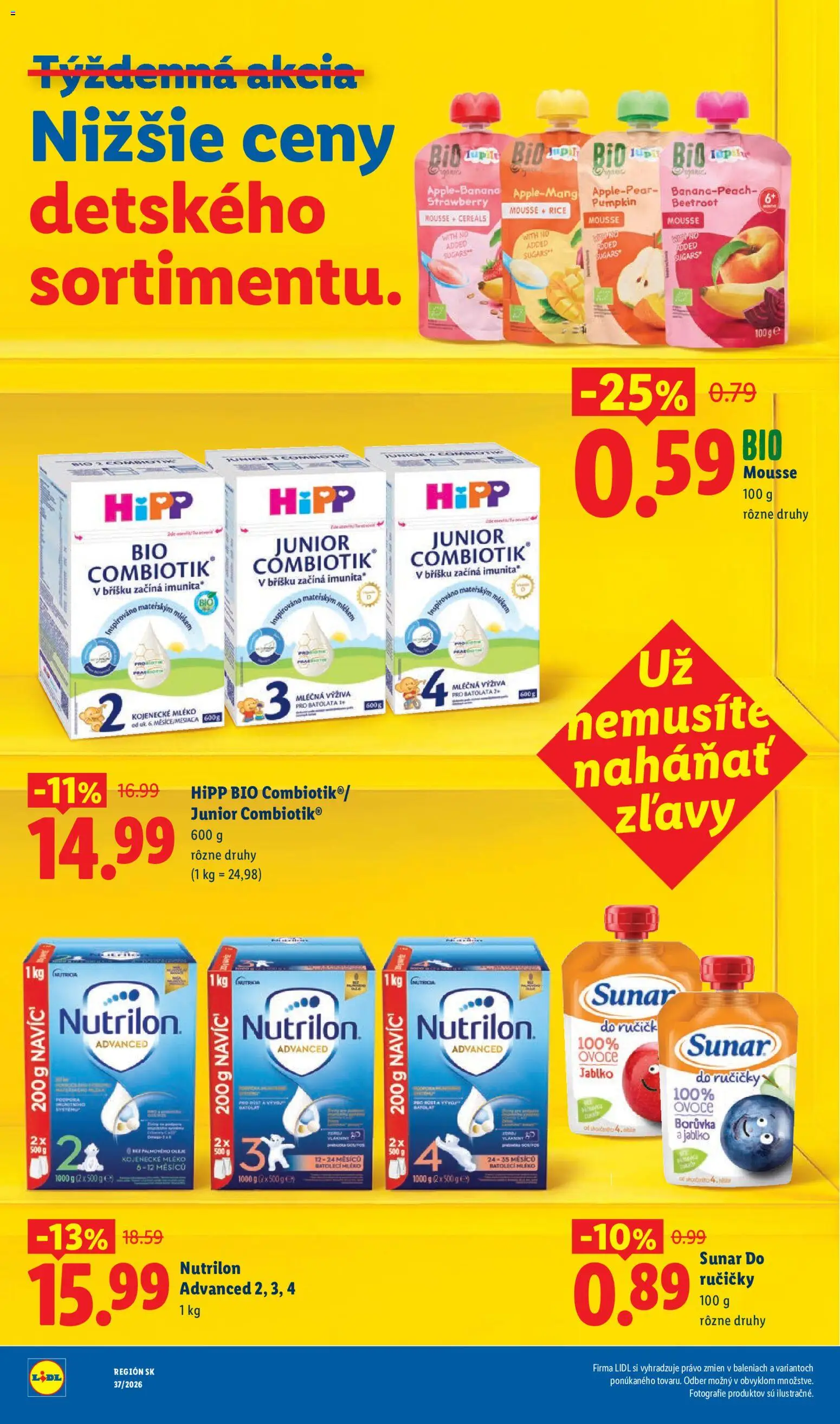 Nové Lidl akcie – leták je platný od 21.09.2026 | Strana: 11 | Produkty: Nutrilon, Sunar