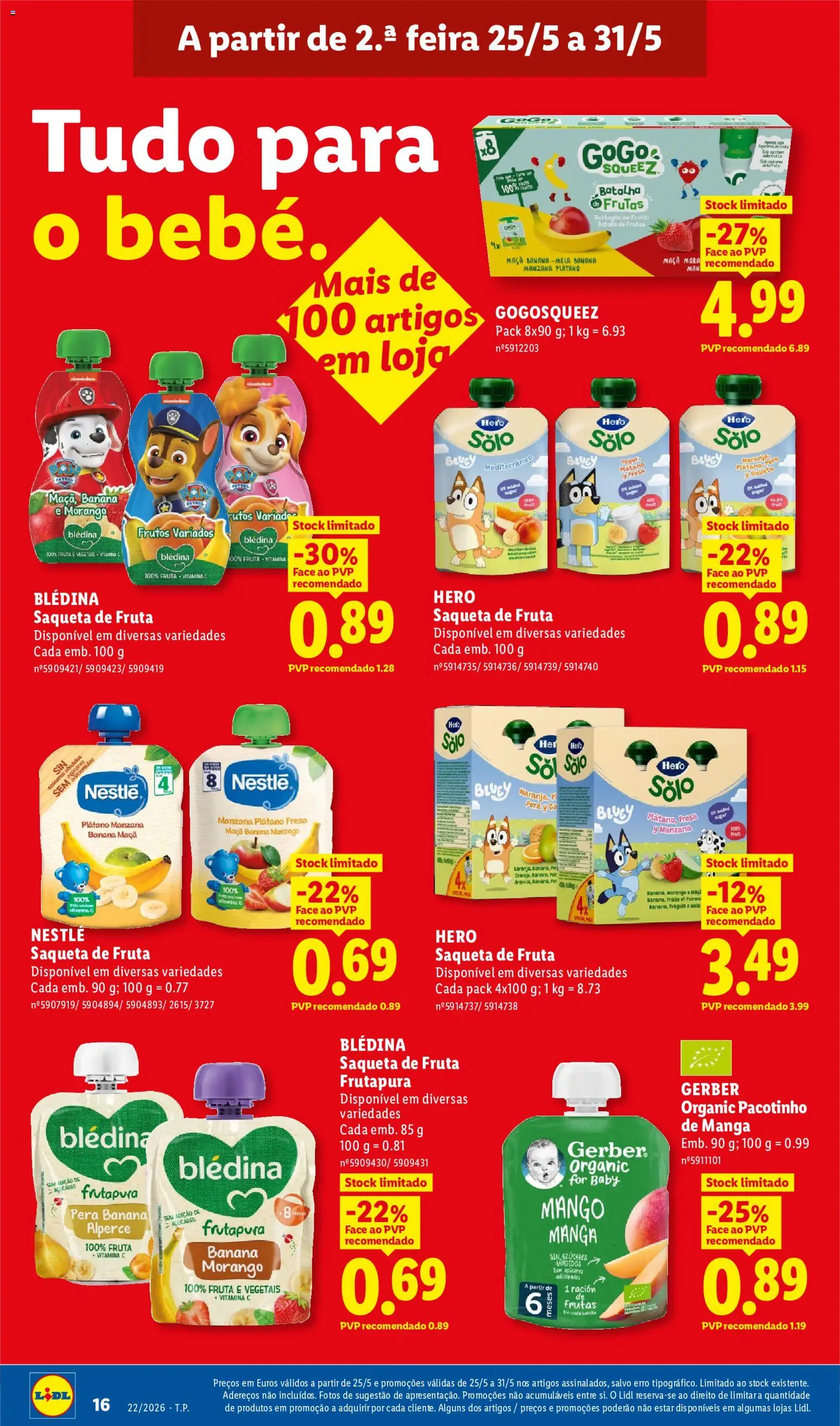 Lidl folheto │ válido de 25.05.2026 | Página: 16 | Produtos: Banana, Nestlé, Maça, Vitamina c