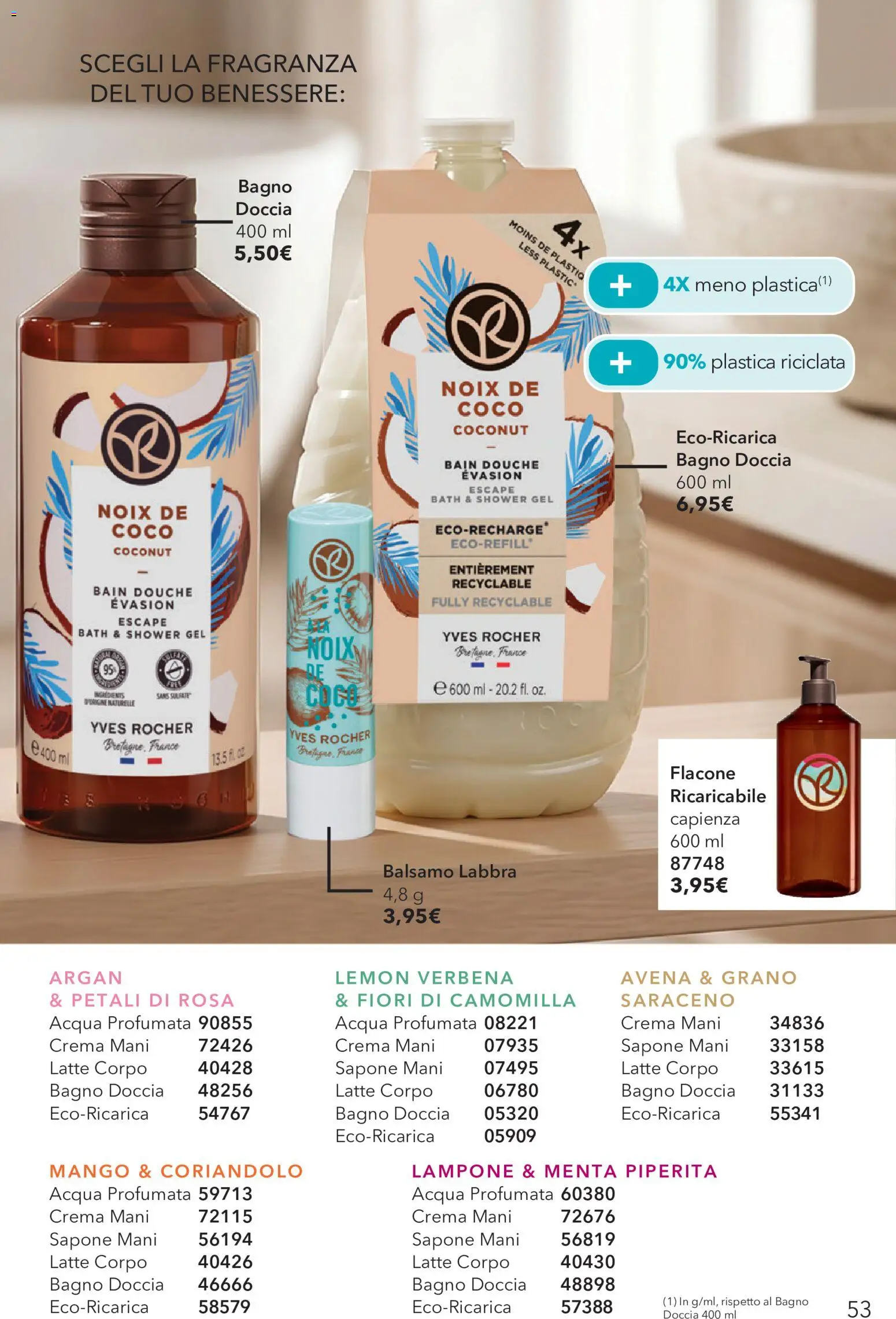 Volantino Yves Rocher del 31/08/2026 | Pagina: 53 | Prodotti: Acqua, Latte, Menta, Bagno