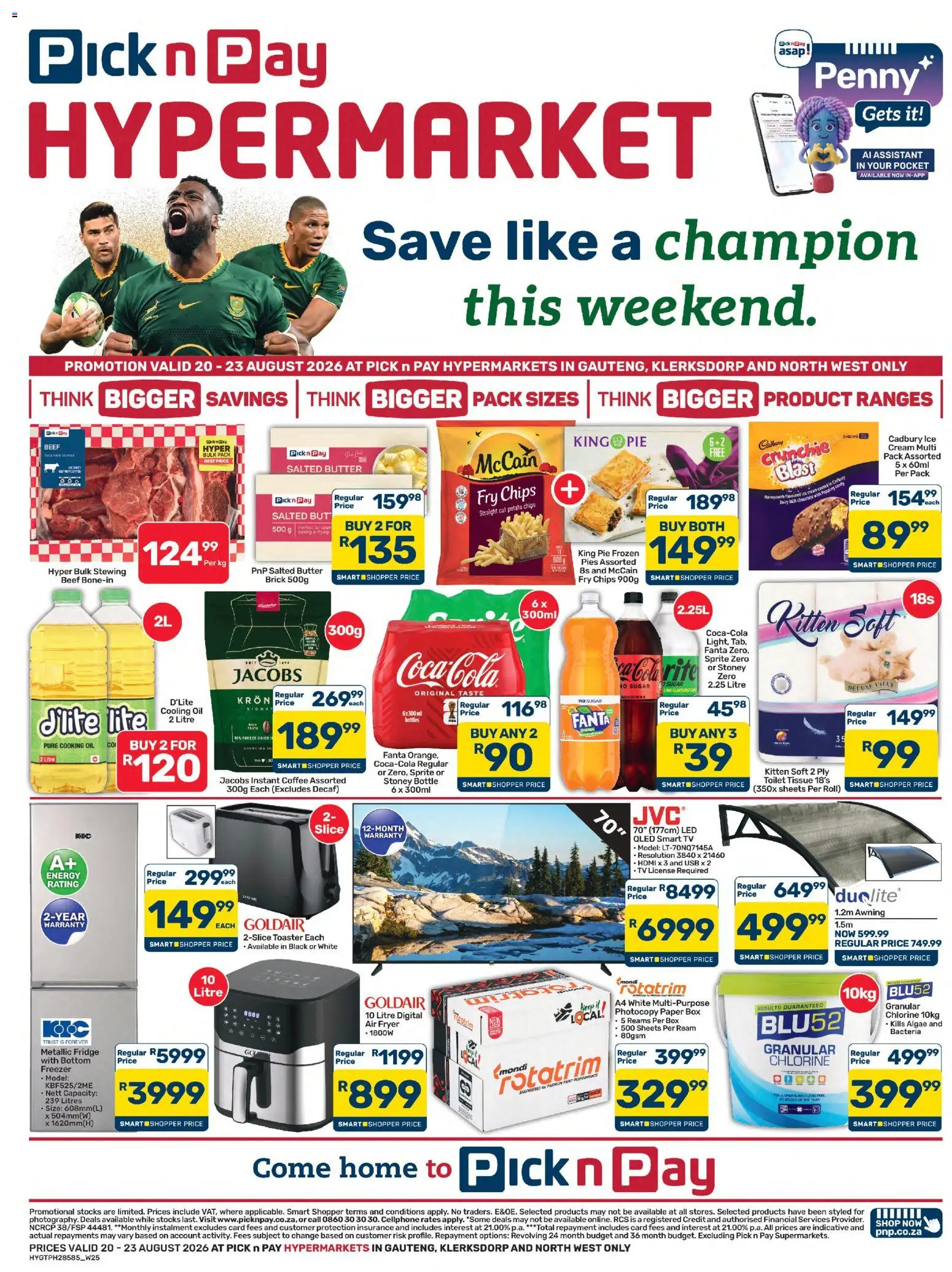 New Pick n Pay catalogue – valid from 20/08/2026 | Page: 1 | Products: Butter, Sprite, Chips, Peach