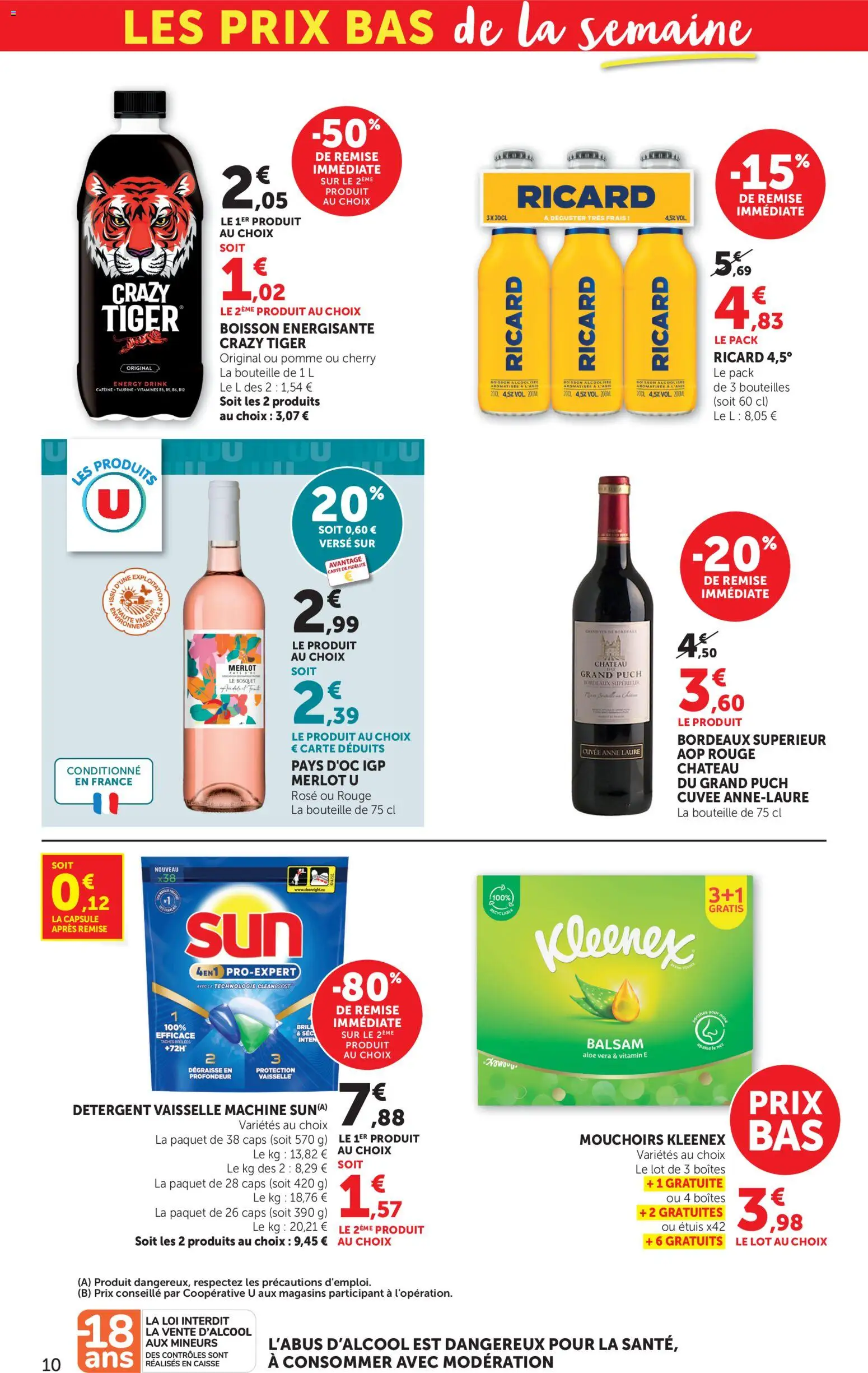 {H1} | Page: 10 | Produits: Ricard, Détergent, Crazy Tiger, Bouteille