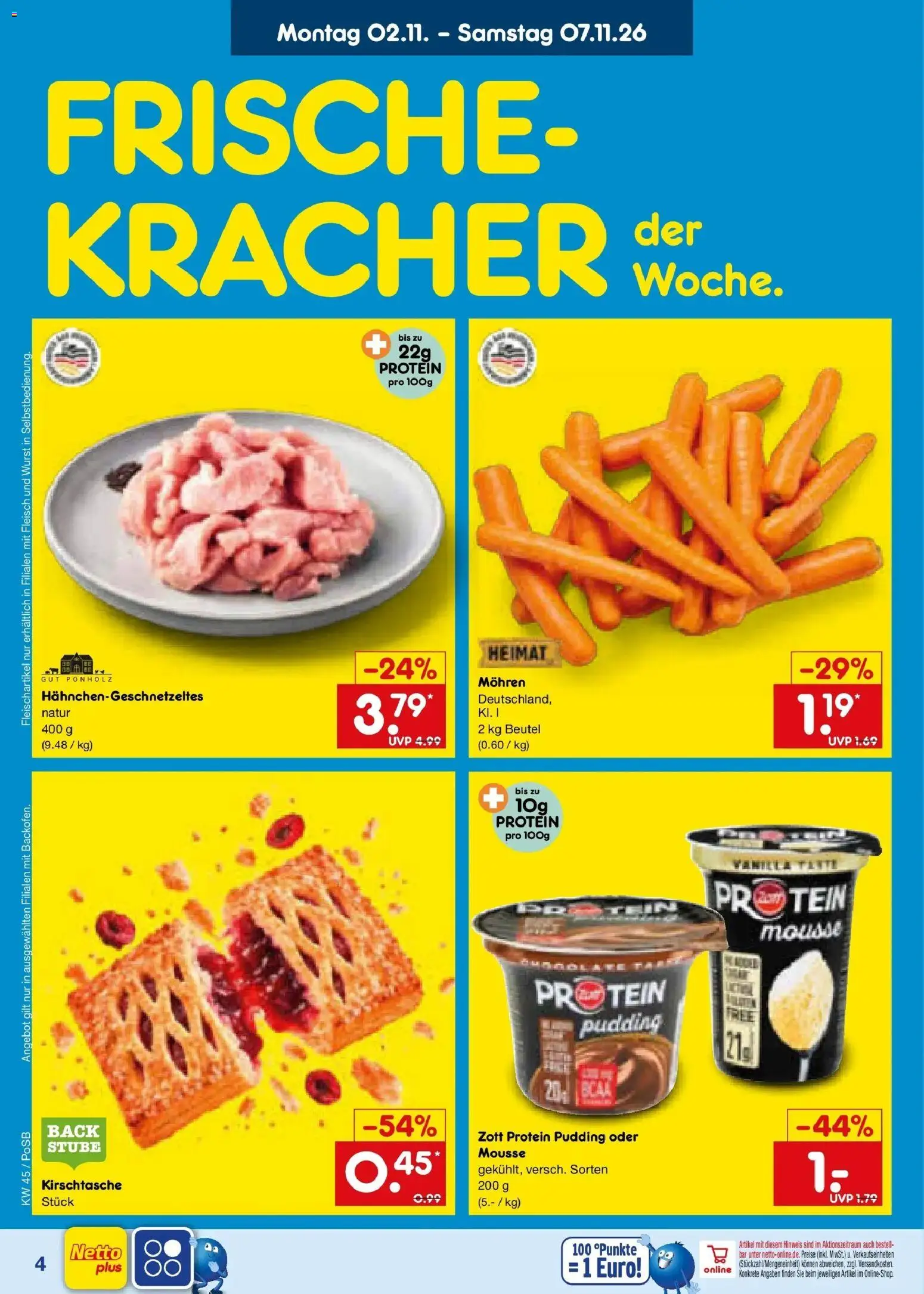 Netto Marken-Discount Prospekt Amberg (ab 02.11.2026) » Angebote | Seite: 6 | Produkte: Pudding, Mohren, Wurst, Fleisch