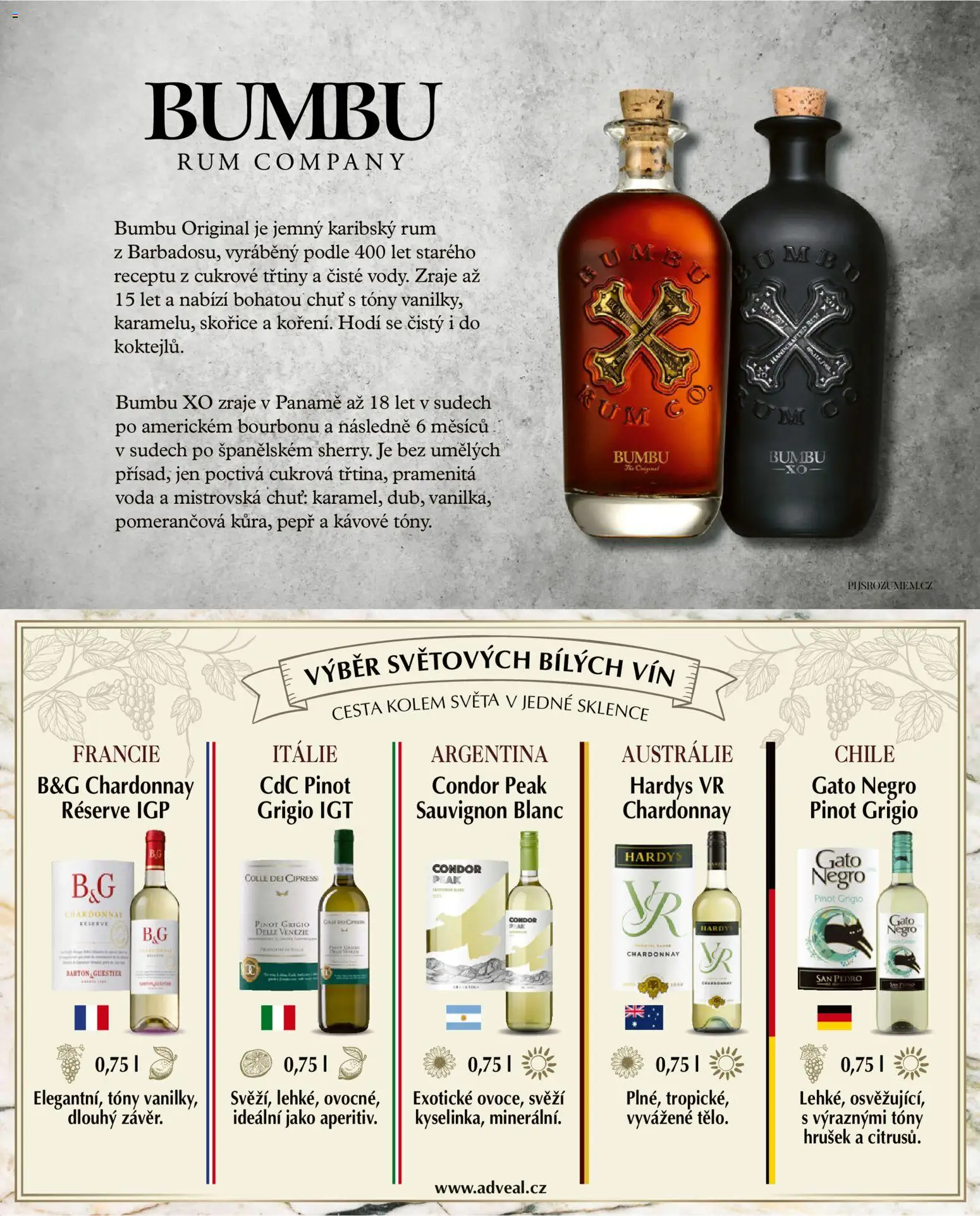 Billa leták - Gusto: Léto 2026 od 01.06.2026 | Strana: 105 | Produkty: Rum, Voda, Bumbu Rum, Pinot Grigio