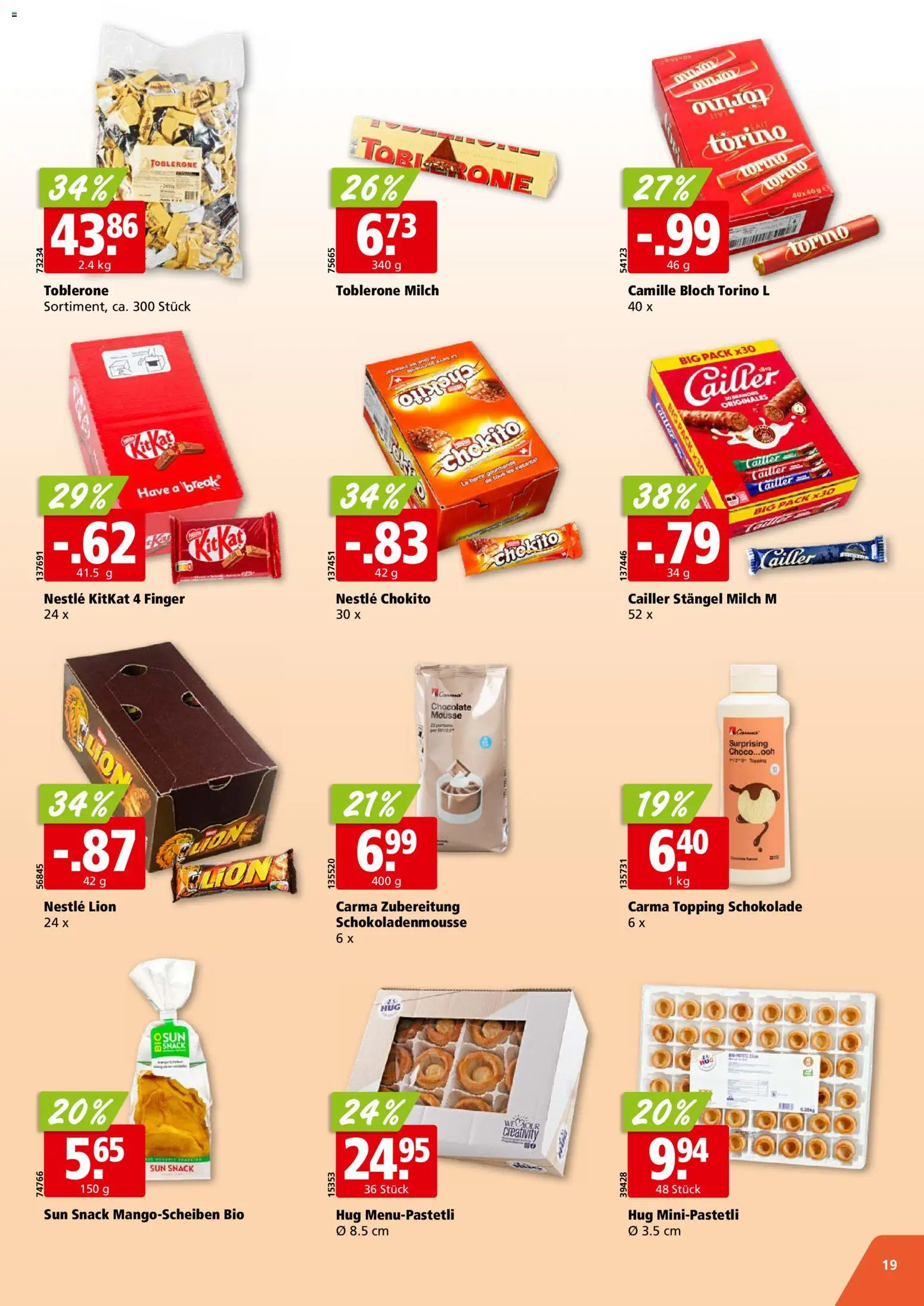 Aligro aktionen Chavannes, Matran, Genf, Sitten – gültig ab 24.08.2026 | Seite: 19 | Produkte: Schokoladenmousse, Milch, Schokolade