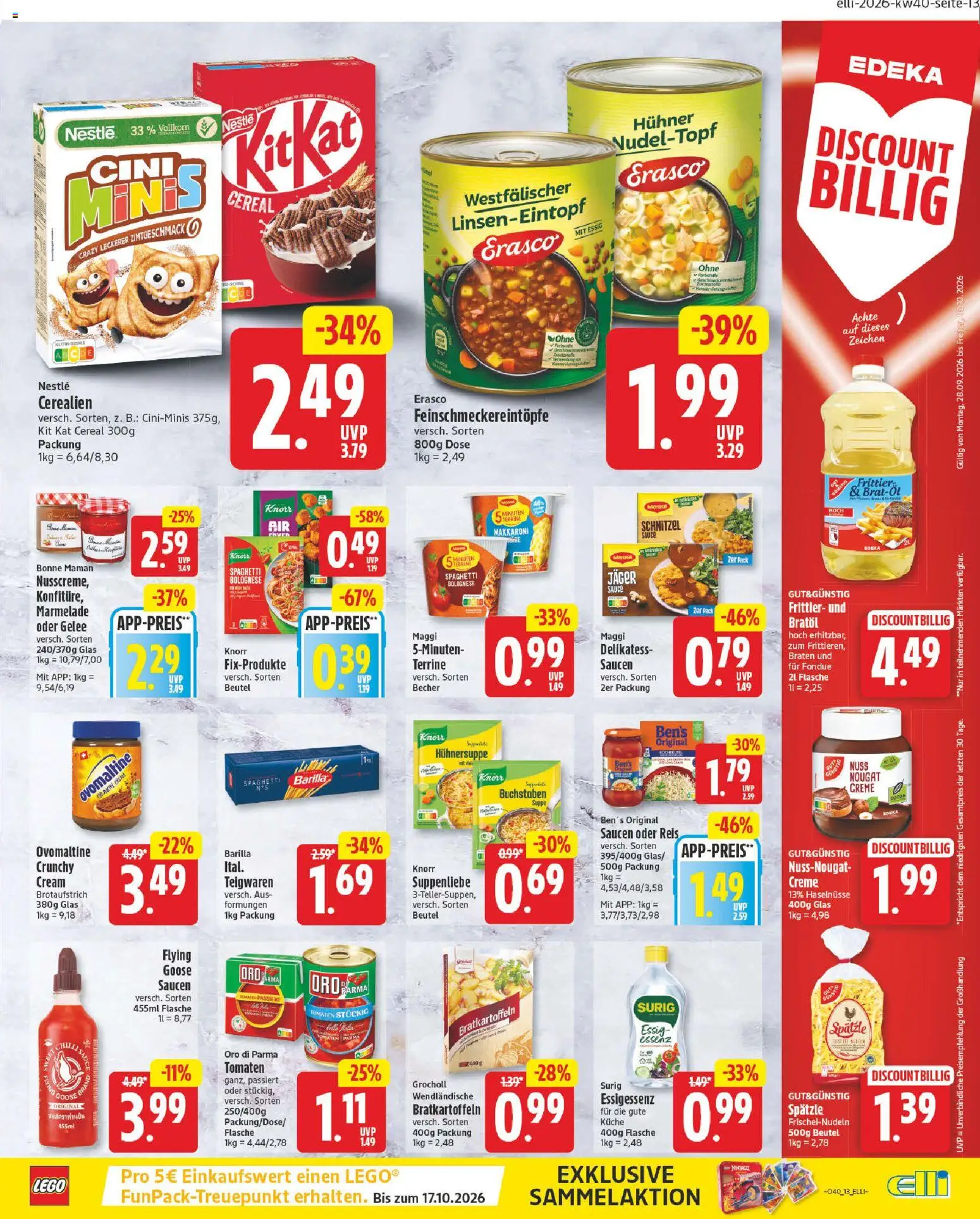 Elli Markt Prospekt Gütersloh – gültig ab 28.09.2026 | Seite: 13 | Produkte: Ovomaltine, Spaghetti, Knorr, Bonne maman