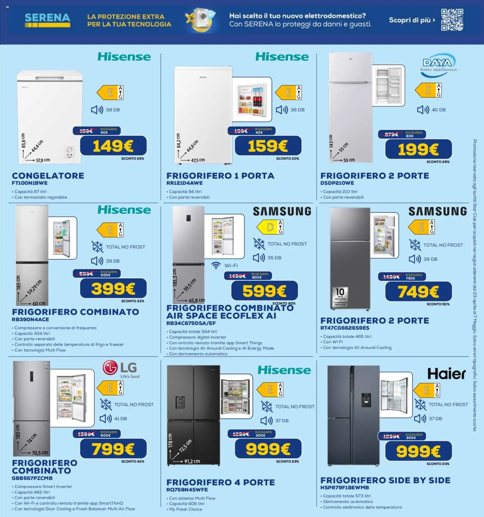 Volantino Euronics del 23.04.2026 | Pagina: 24 | Prodotti: Compressore, Frigorifero, Congelatore, Frigorifero combinato