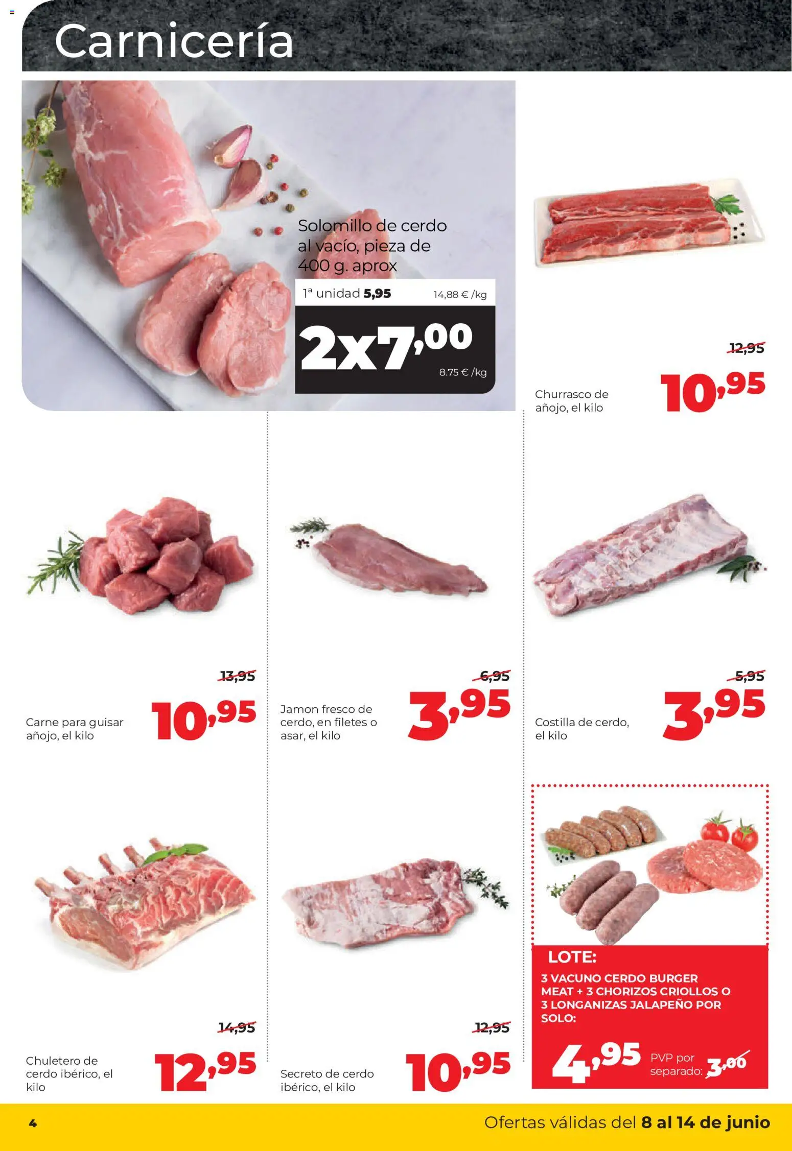 Alimerka folleto Castilla y León │ válido desde el 08.06.2026 | Página: 4 | Productos: Solomillo de cerdo, Jamón, Cerdo