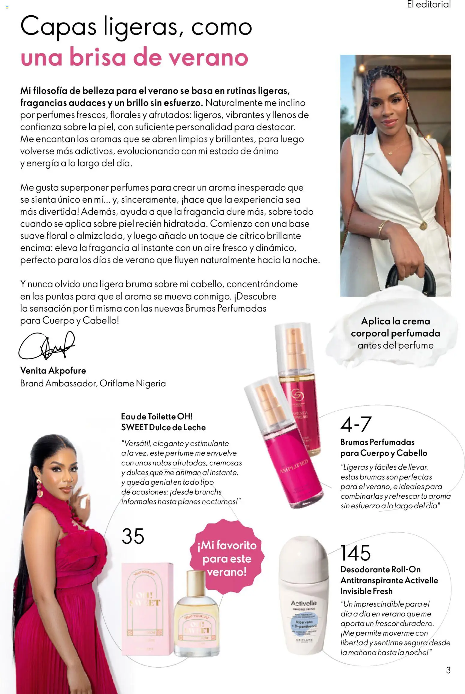 Oriflame - Catálogo Campaña 9 │ válido desde el 24/06/2026 | Página: 3 | Productos: Desodorante, Antitranspirante, Leche, Crema