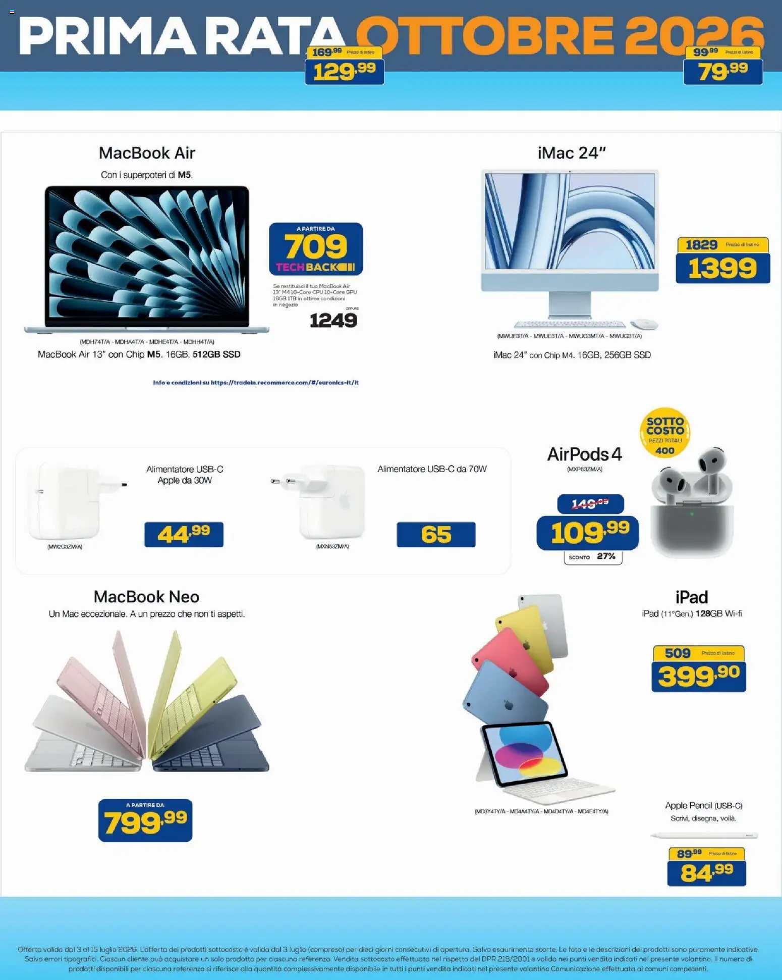 Volantino BRUNO del 03/07/2026 | Pagina: 14 | Prodotti: Macbook air, Ipad, Macbook, Airpods