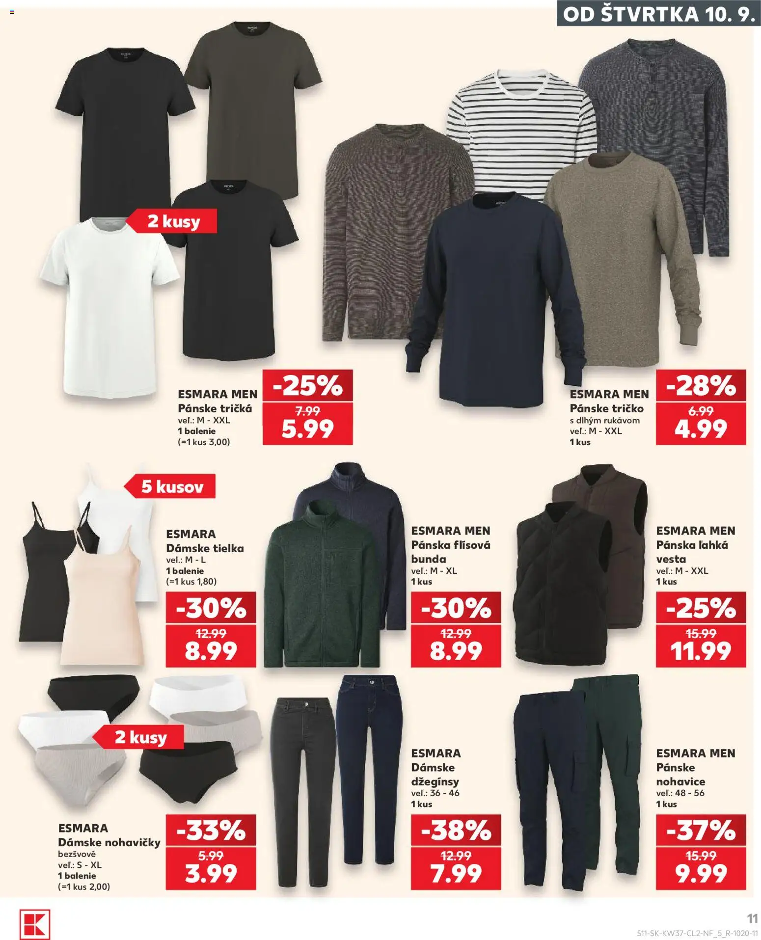 Kaufland SK akciós ujság - amely érvényes a következő dátumtól: 2026.09.10. | Oldal: 11 | Termékek: Esmara