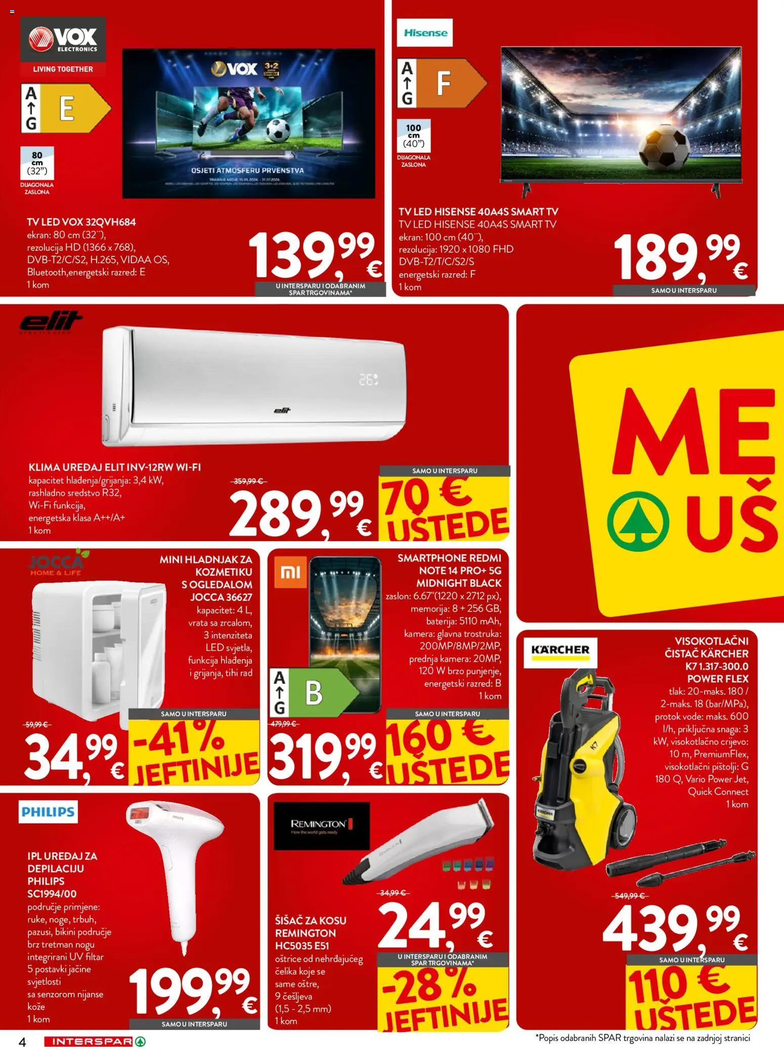Interspar katalog | vrijedi od 08.07.2026 | Stranica: 4 | Proizvodi: Klima uređaj, Smart TV, Klima, Smartphone