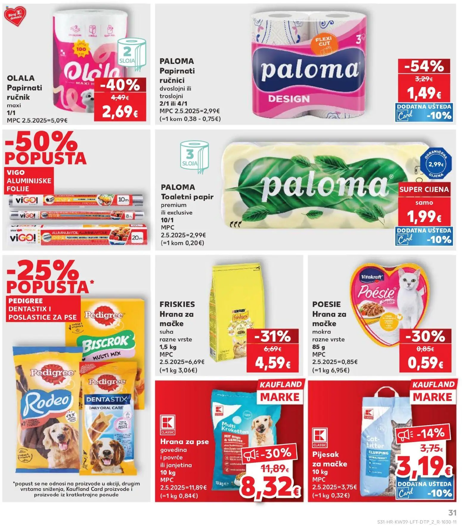 Kaufland katalog | vrijedi od 23.09.2026 | Stranica: 31 | Proizvodi: Hrana za pse, Govedina, Papirnati ručnici, Ručnik