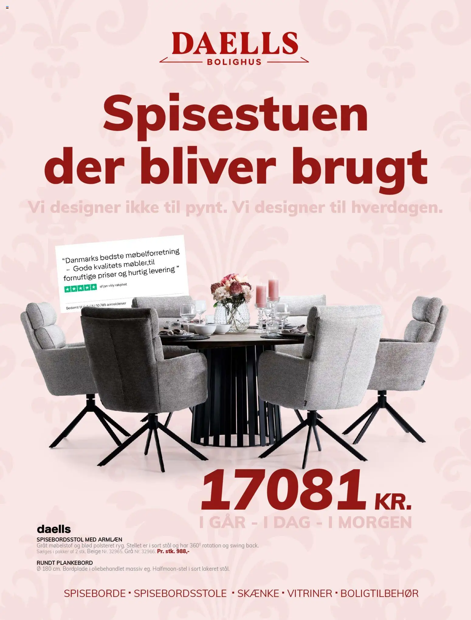 Daells Bolighus tilbudsavis – gyldig fra 15/04/2026 | Side: 1 | Produkter: Spisebordsstole, Spiseborde
