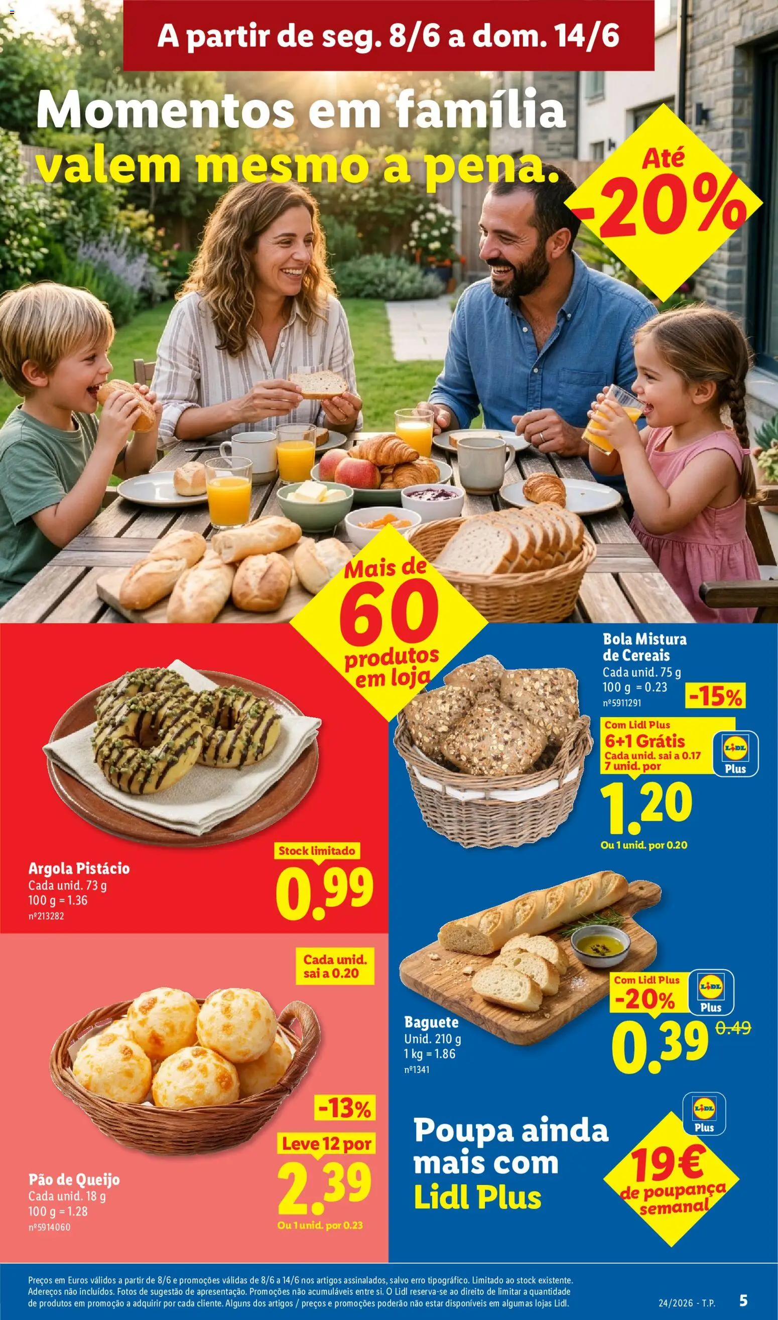 Lidl folheto │ válido de 08.06.2026 | Página: 5 | Produtos: Pão de queijo, Queijo, Pão, Cereais