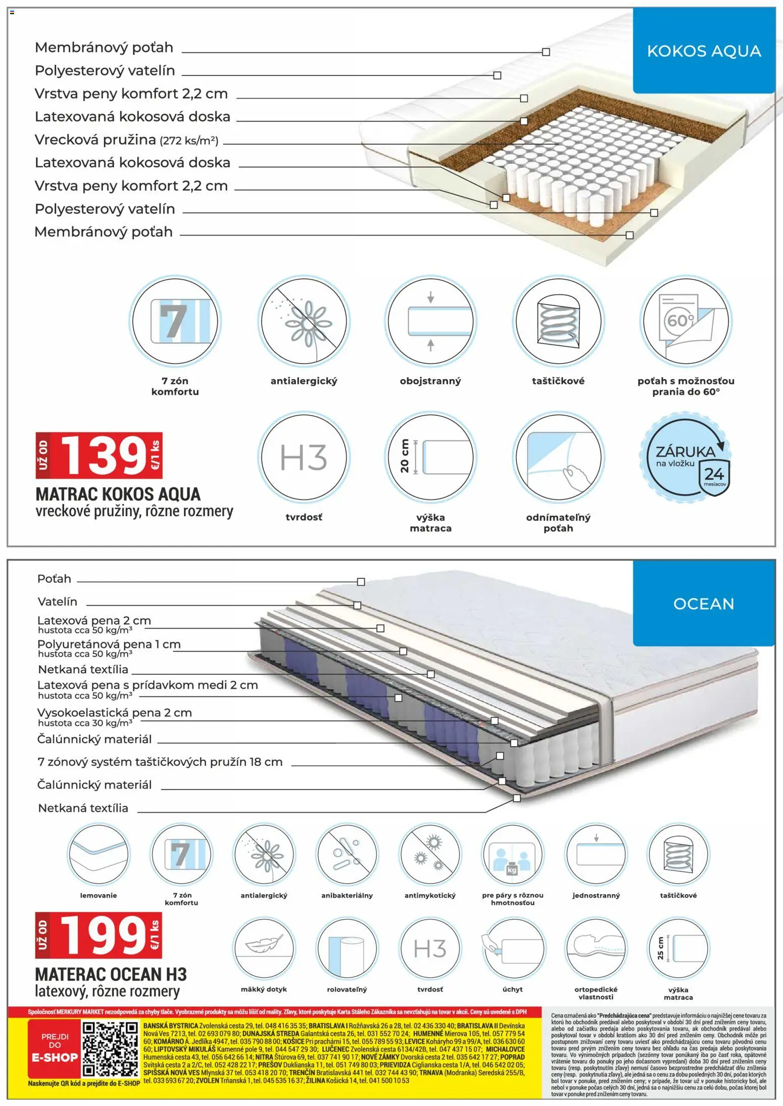 Nové Merkury Market akcie – leták je platný od 01.09.2026 | Strana: 44 | Produkty: Matrac, Kokos, Pena