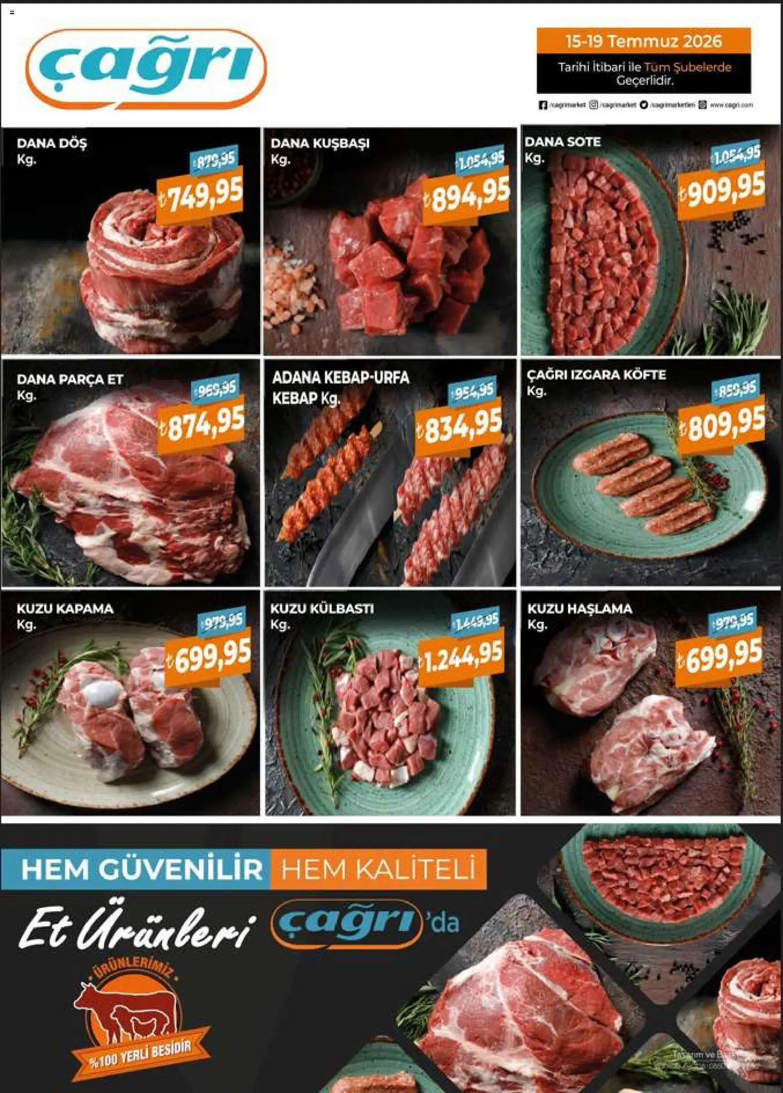 Çağrı Market - Kasap Katalog - 15 Temmuz 2026 tarihinden itibaren geçerlidir | Sayfa: 1
