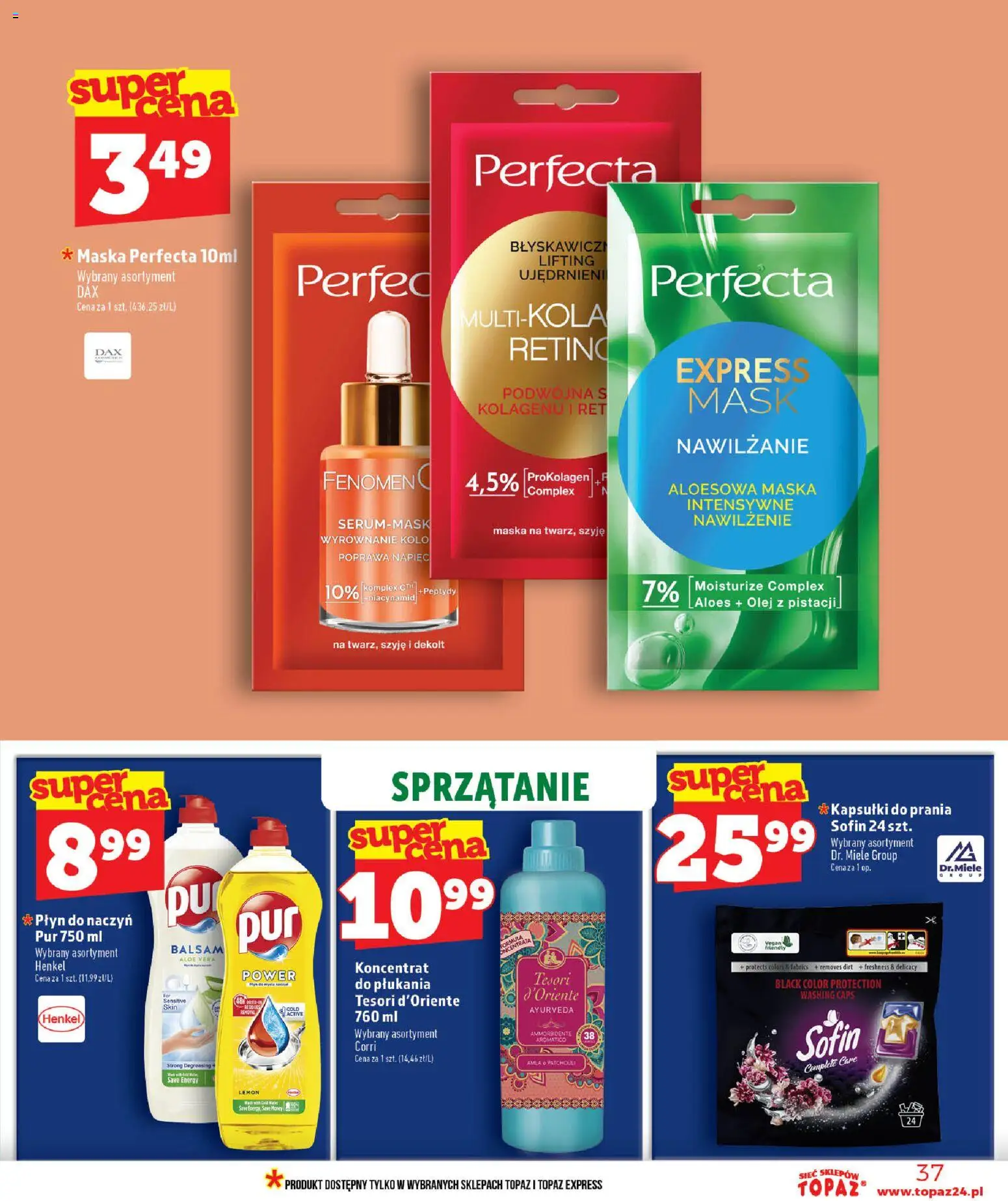 Topaz gazetka od 16.07.2026 | Strona: 37 | Produkty: Kapsułki, Tesori d'oriente, Kapsułki do prania, Maska