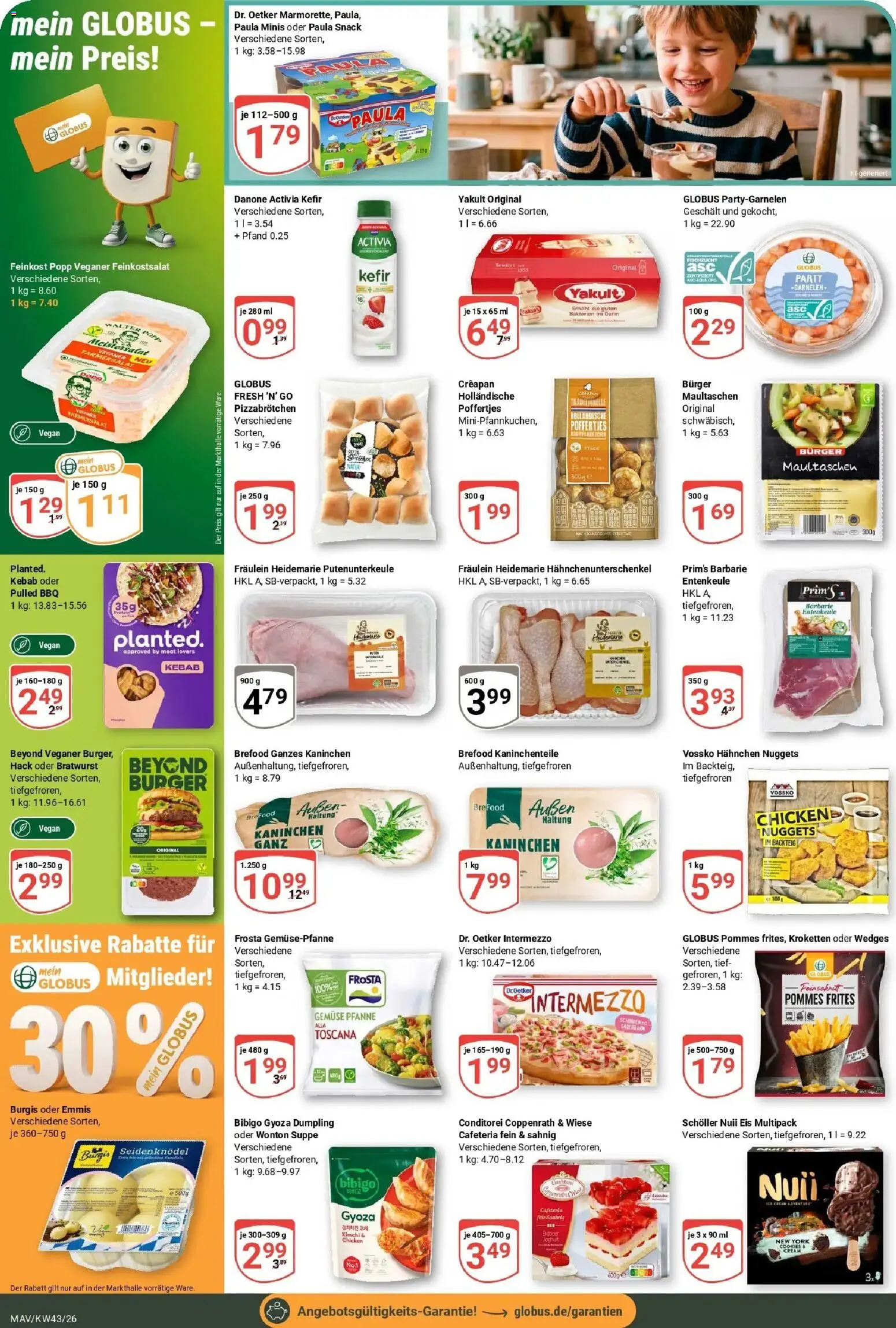 Globus Prospekt Mannheim (ab 19.10.2026) » Angebote online | Seite: 11 | Produkte: Activia, Pommes, Burger, Pommes frites
