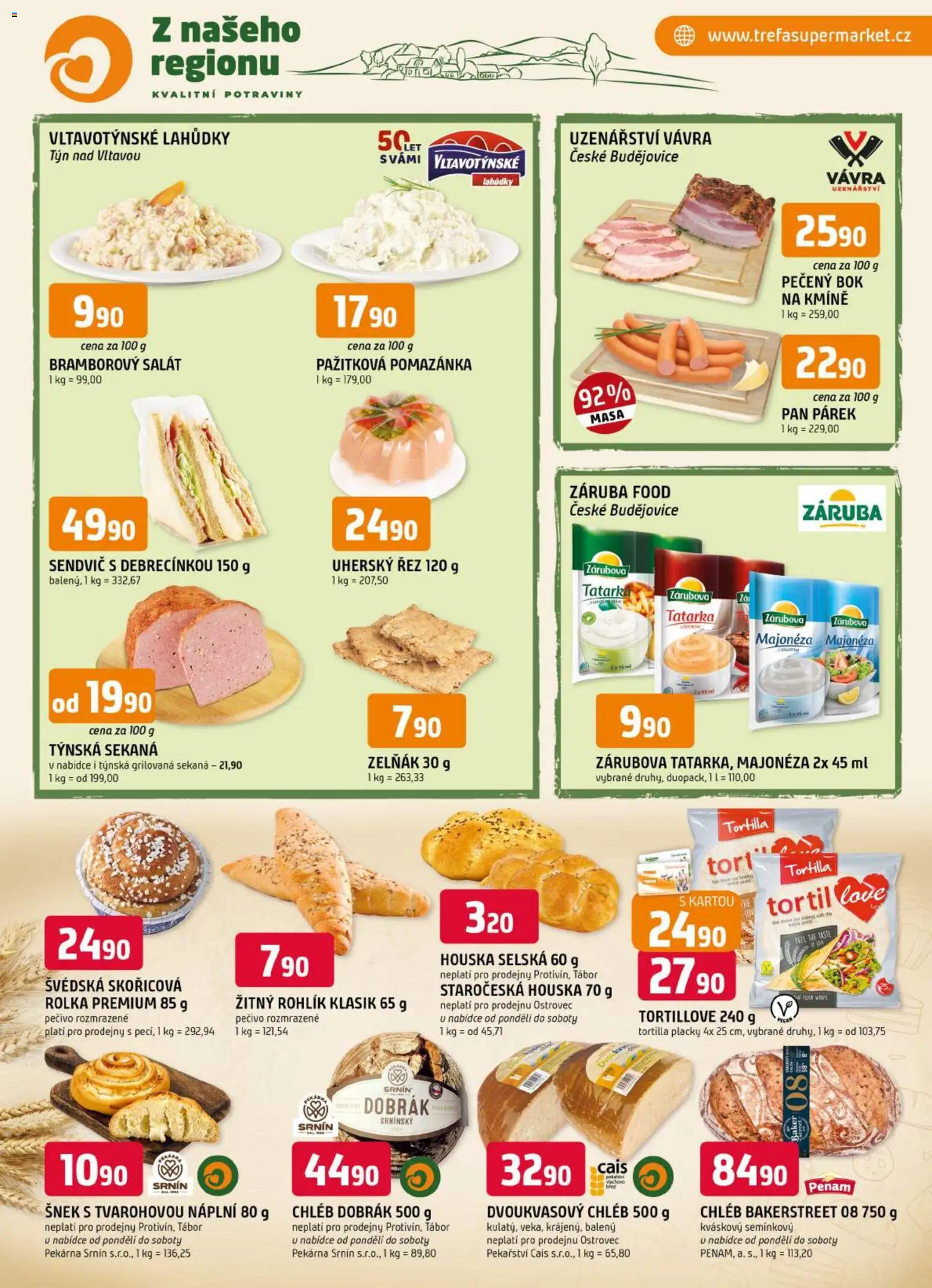 Trefa leták od 12.08.2026 | Strana: 5 | Produkty: Tatarka, Rohlík, Pečivo, Tortilla