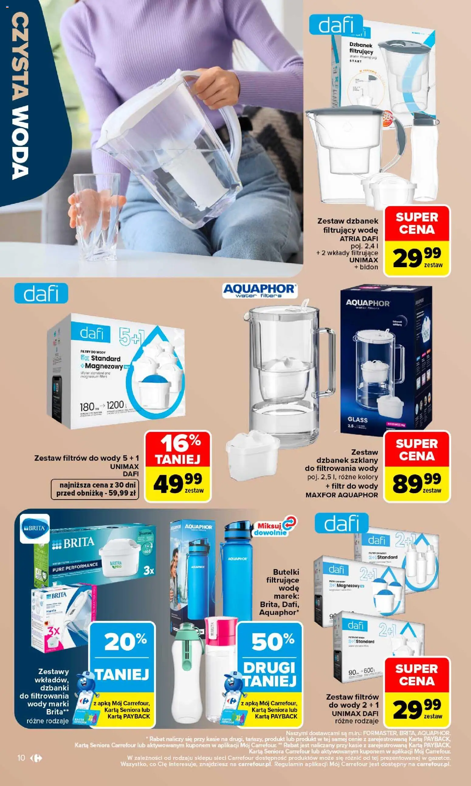 Carrefour gazetka - Stylowy dom od 07.09.2026 | Strona: 10 | Produkty: Karta, Dzbanek, Filtr do wody, Dzbanek filtrujący