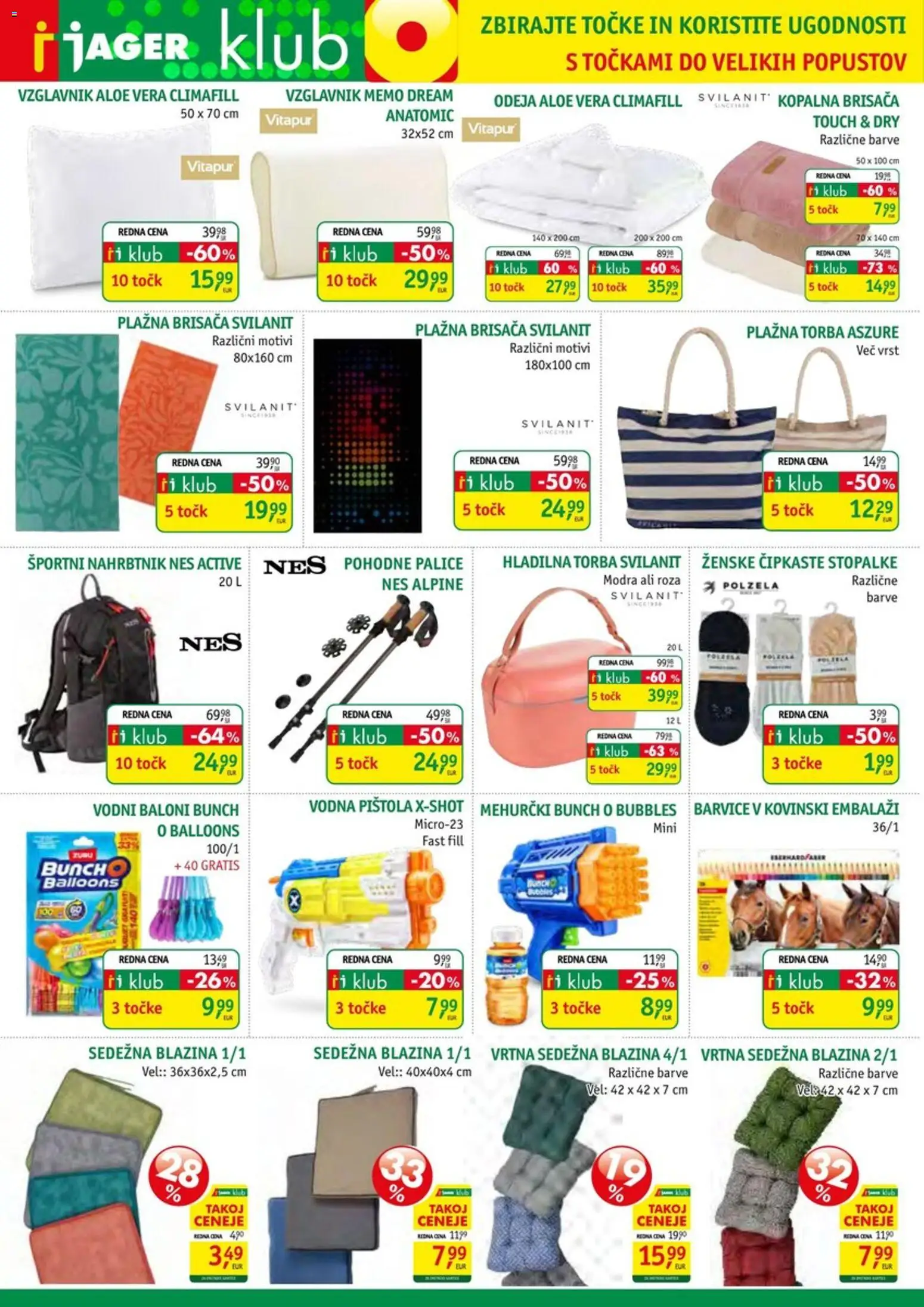 Novi Jager katalog ponudbe – veljaven od 08.07.2026 | Stran: 3 | Izdelki: Hladilna torba, Vzglavnik, Stopalke, Blazina