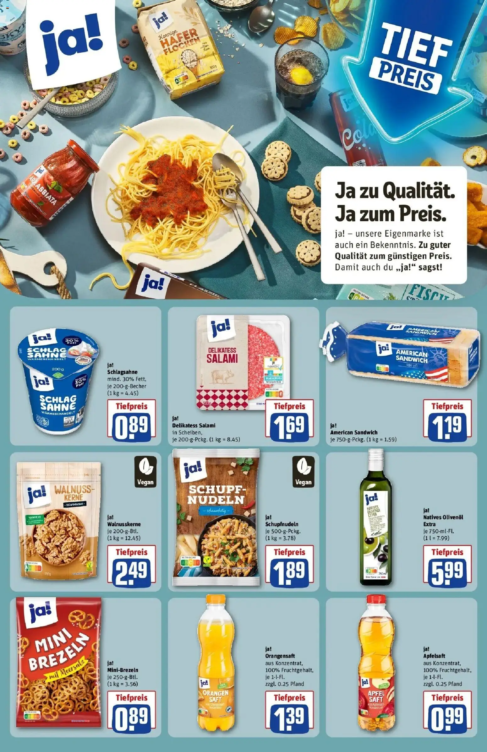 REWE Prospekt ab 28.09.2026 zum Blättern » Angebote | Seite: 20 | Produkte: Schlagsahne, Äpfel, Salami, Flocken