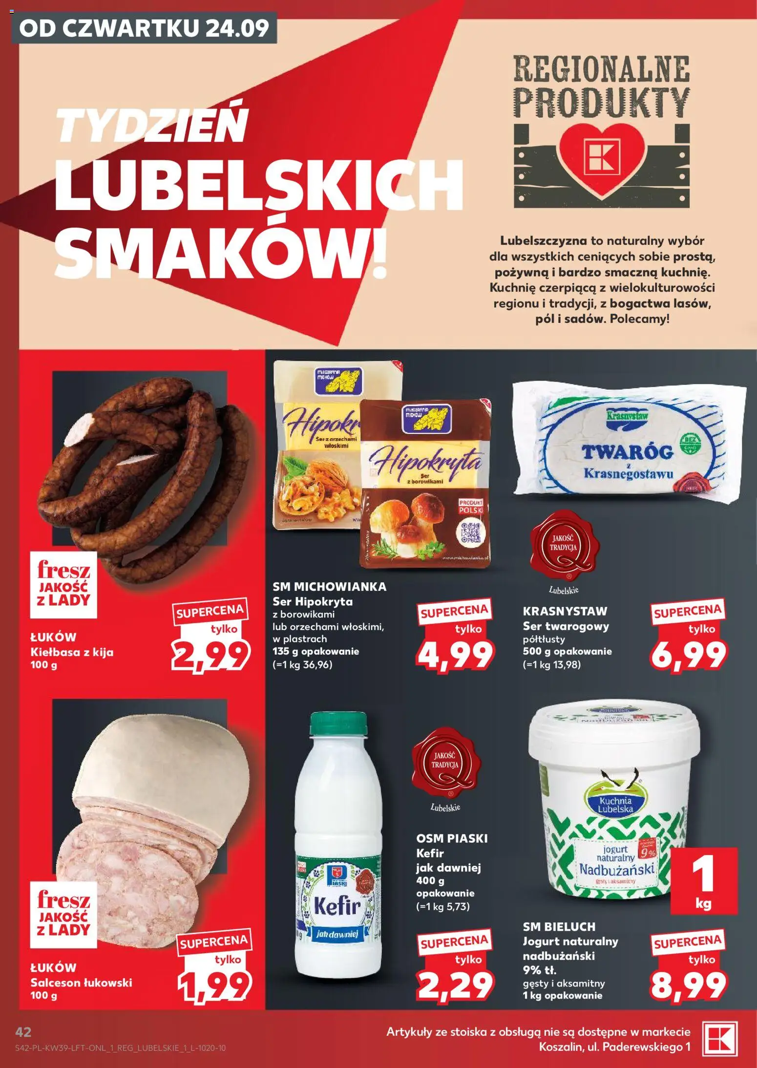 Kaufland Polsko leták od 24.09.2026 | Strana: 42 | Produkty: Kefír, Jogurt
