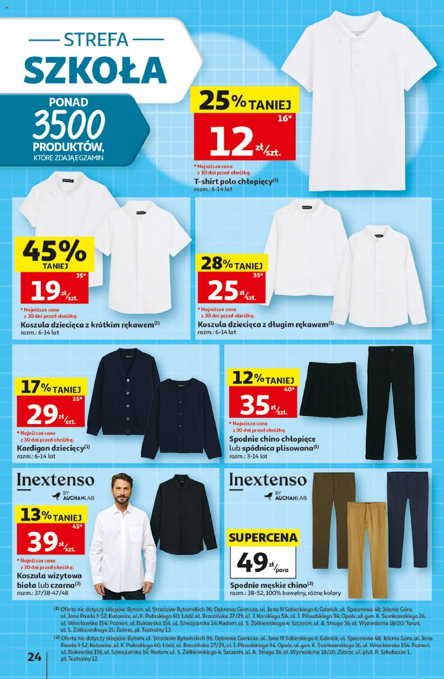 Auchan gazetka - 30 Lat Hipermarket od 20.08.2026 | Strona: 24 | Produkty: Koszula, Spodnie, Kardigan