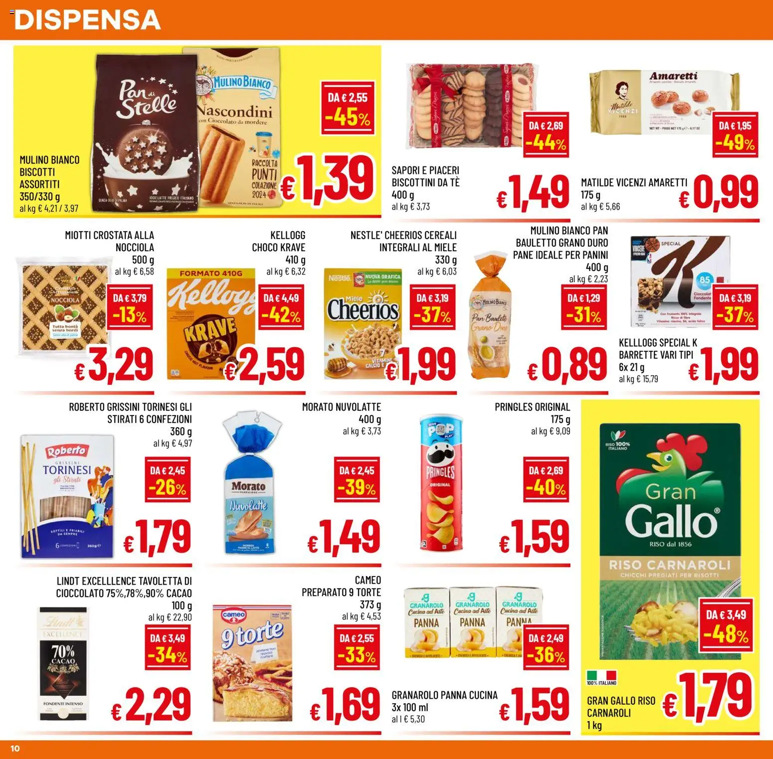 Volantino A&O del 16/09/2026 | Pagina: 10 | Prodotti: Pane, Lindt, Latte, Olio