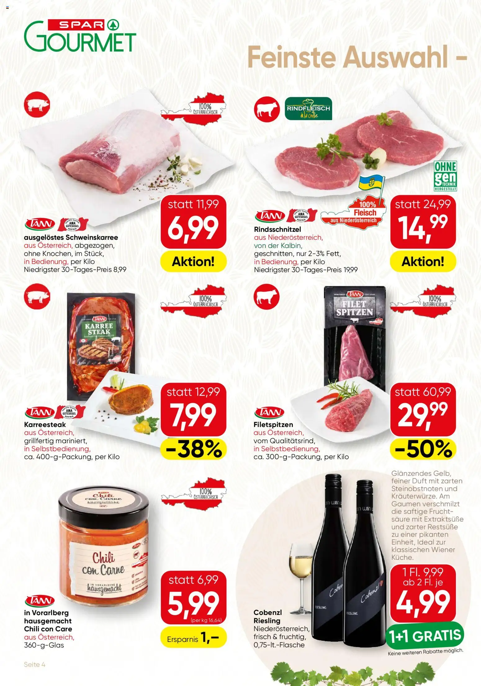 SPAR Gourmet Flugblatt gültig ab 18.06.2026 | Seite: 4 | Produkte: Chili, Duft, Rindfleisch