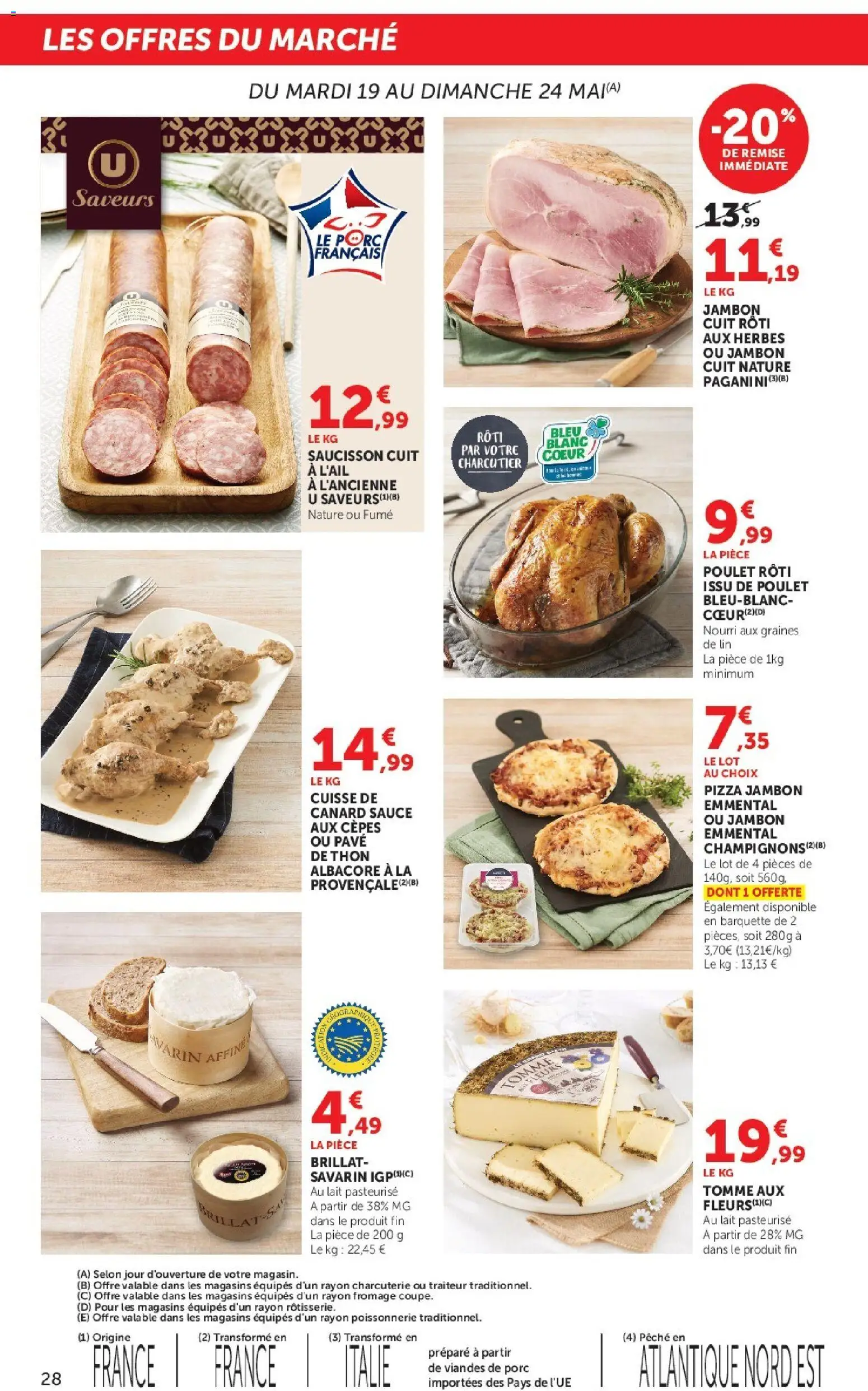 {H1} | Page: 28 | Produits: Saucisson, Lait, Pizza, Porc