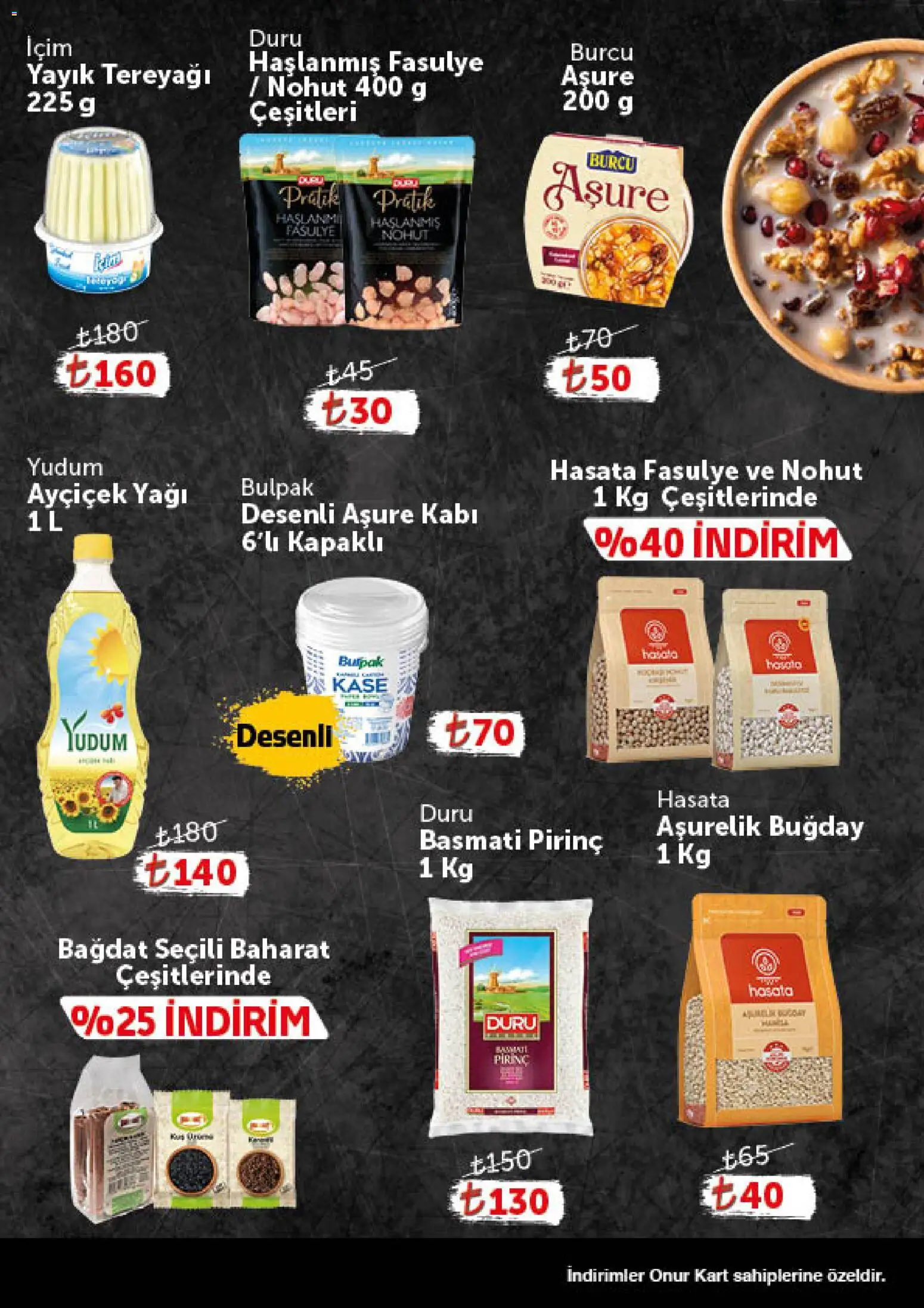 Onur Market - Katalog Gurme - 16.06.2026 tarihinden itibaren geçerlidir | Sayfa: 5 | Ürünler: Fasulye, Kaşe, Tereyağı, Pirinç
