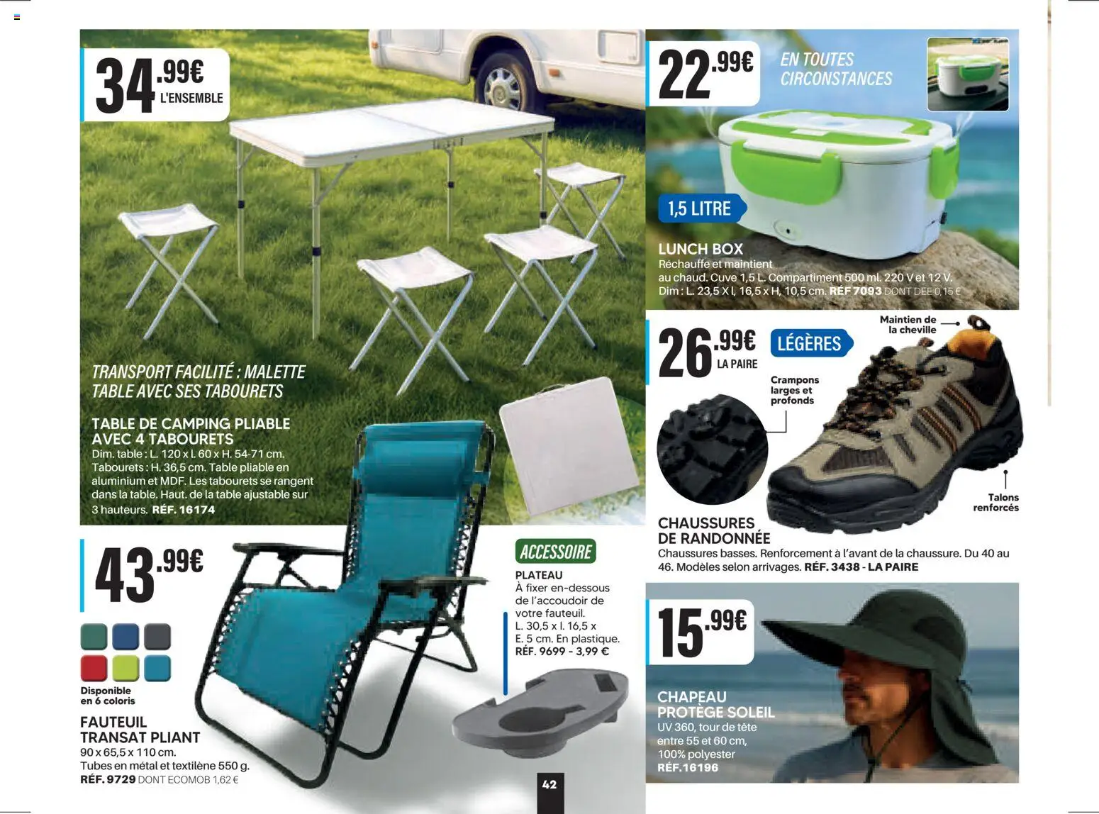 {H1} | Page: 42 | Produits: Plateau, Fauteuil, Table, Crampons