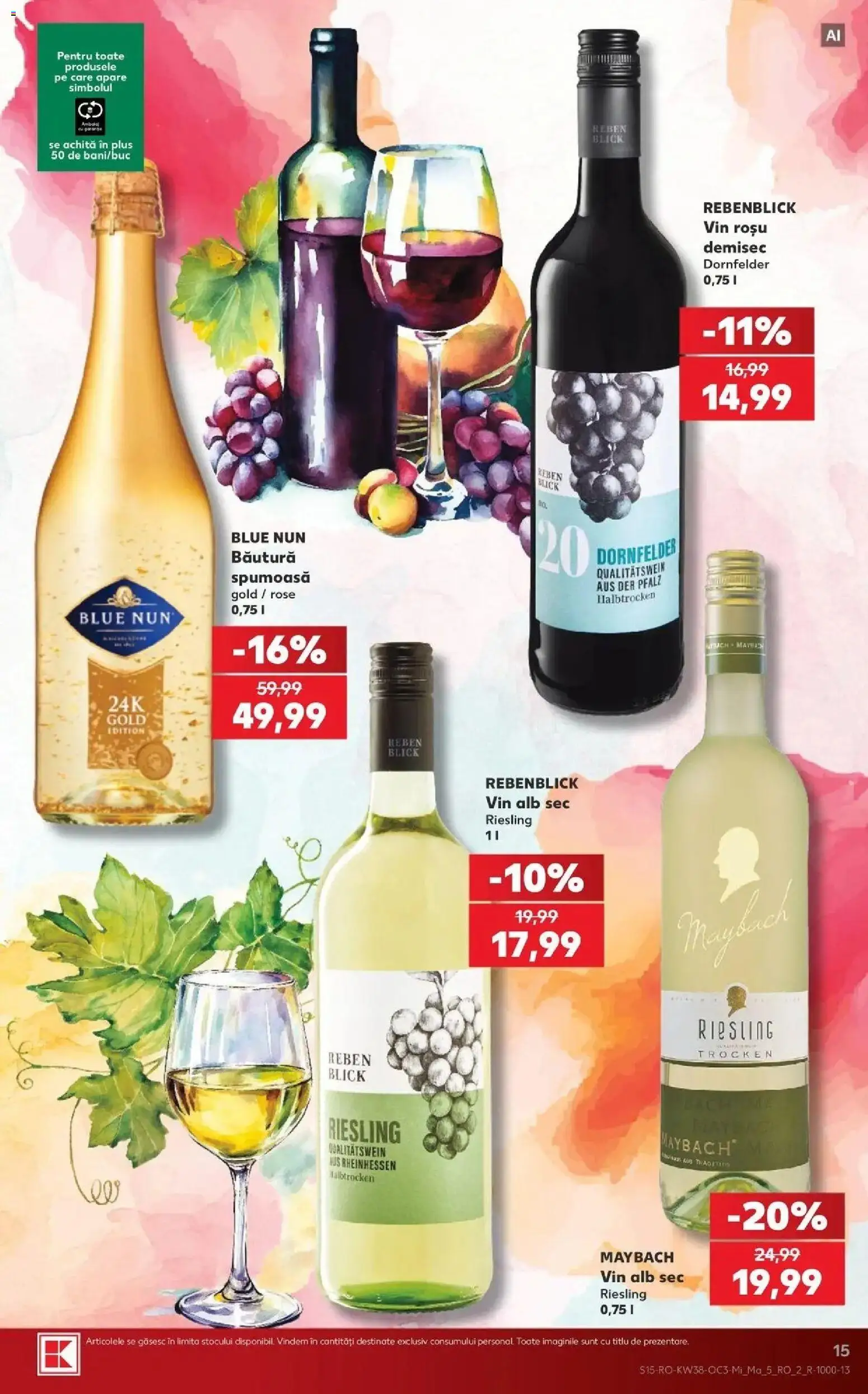 Kaufland Comarnic 16.09.2026 - Revista si Oferta | Pagină: 15 | Produse: Vin rosu, Vin alb, Vin, Plus